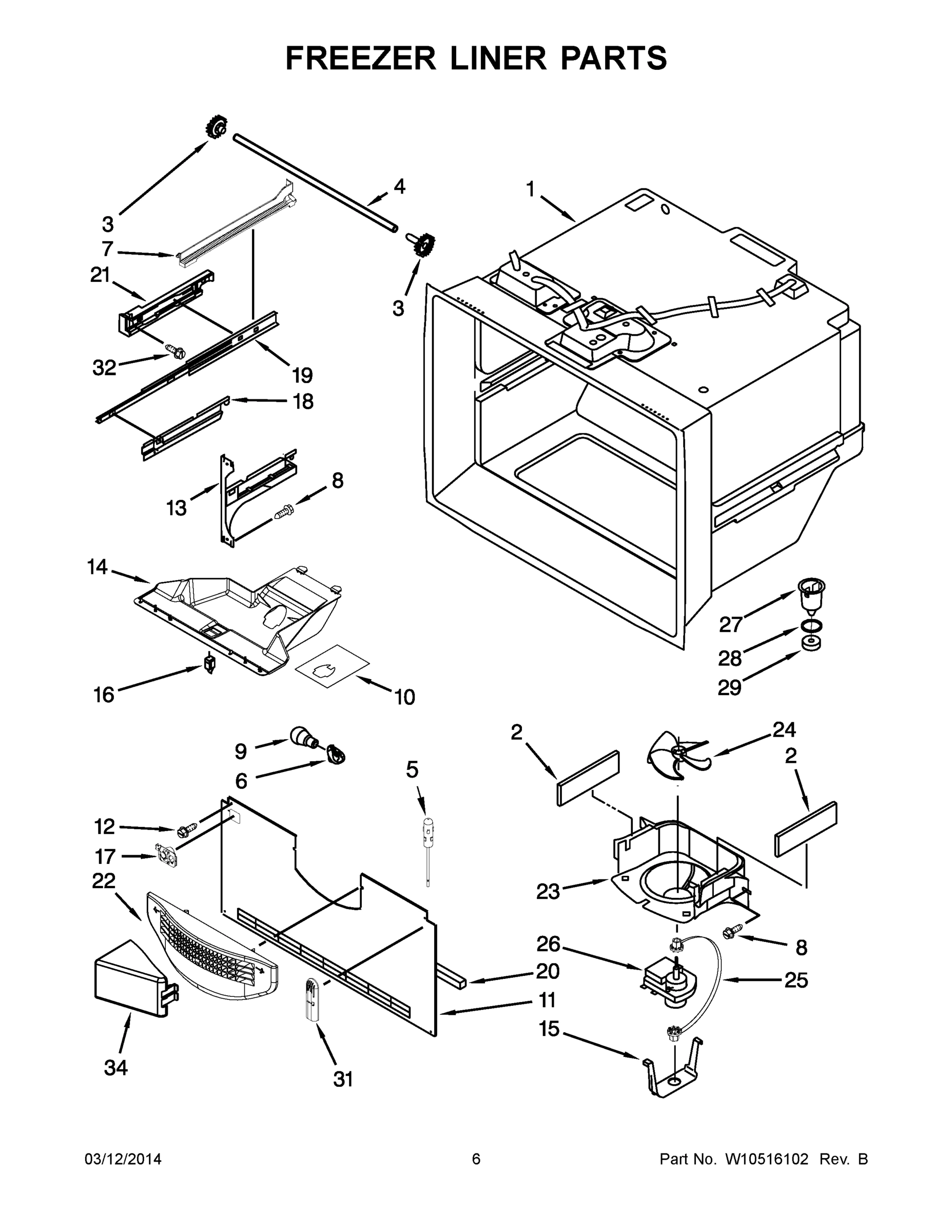 04 - FREEZER LINER PARTS