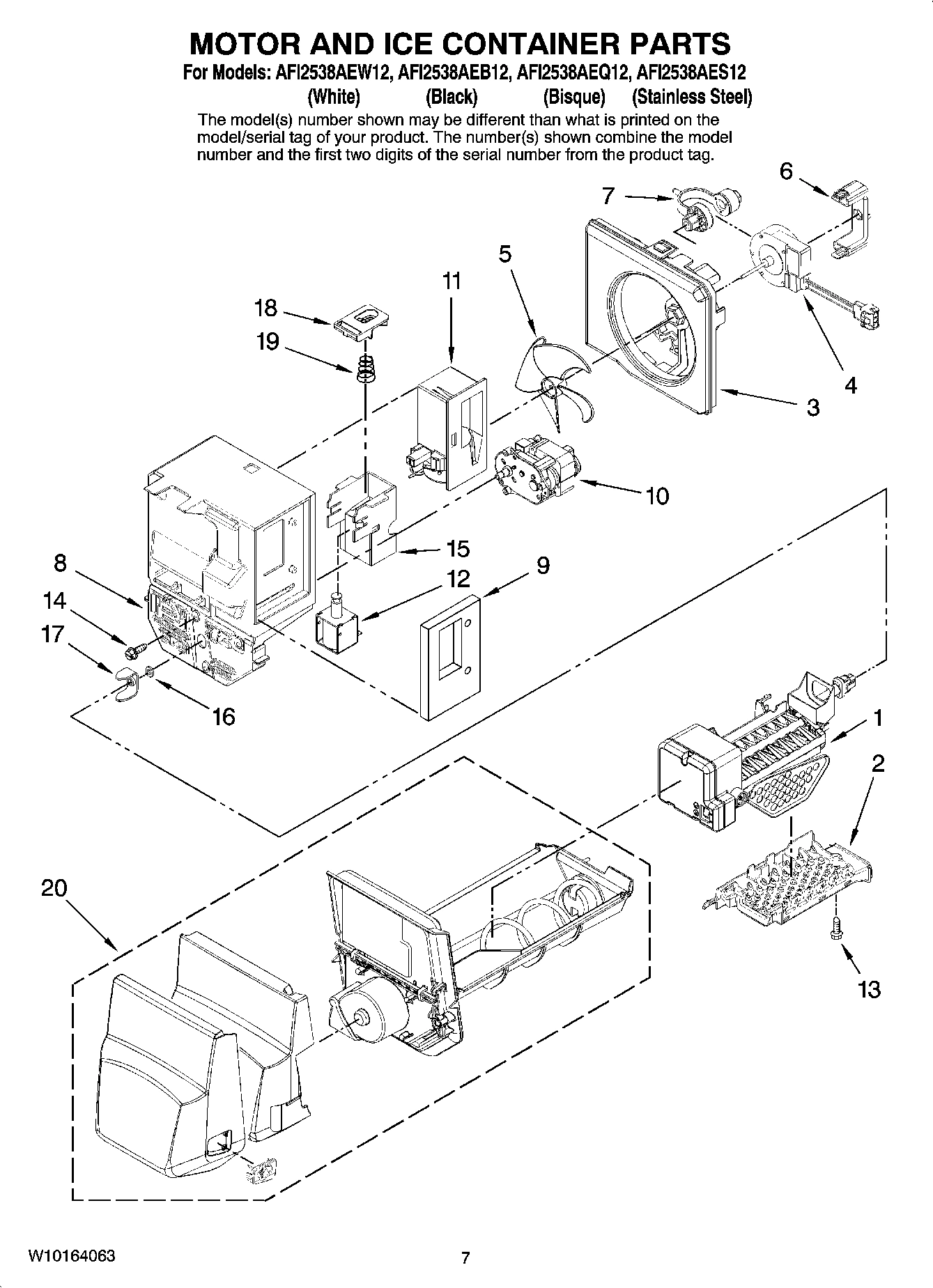 04 - MOTOR AND ICE CONTAINER PARTS