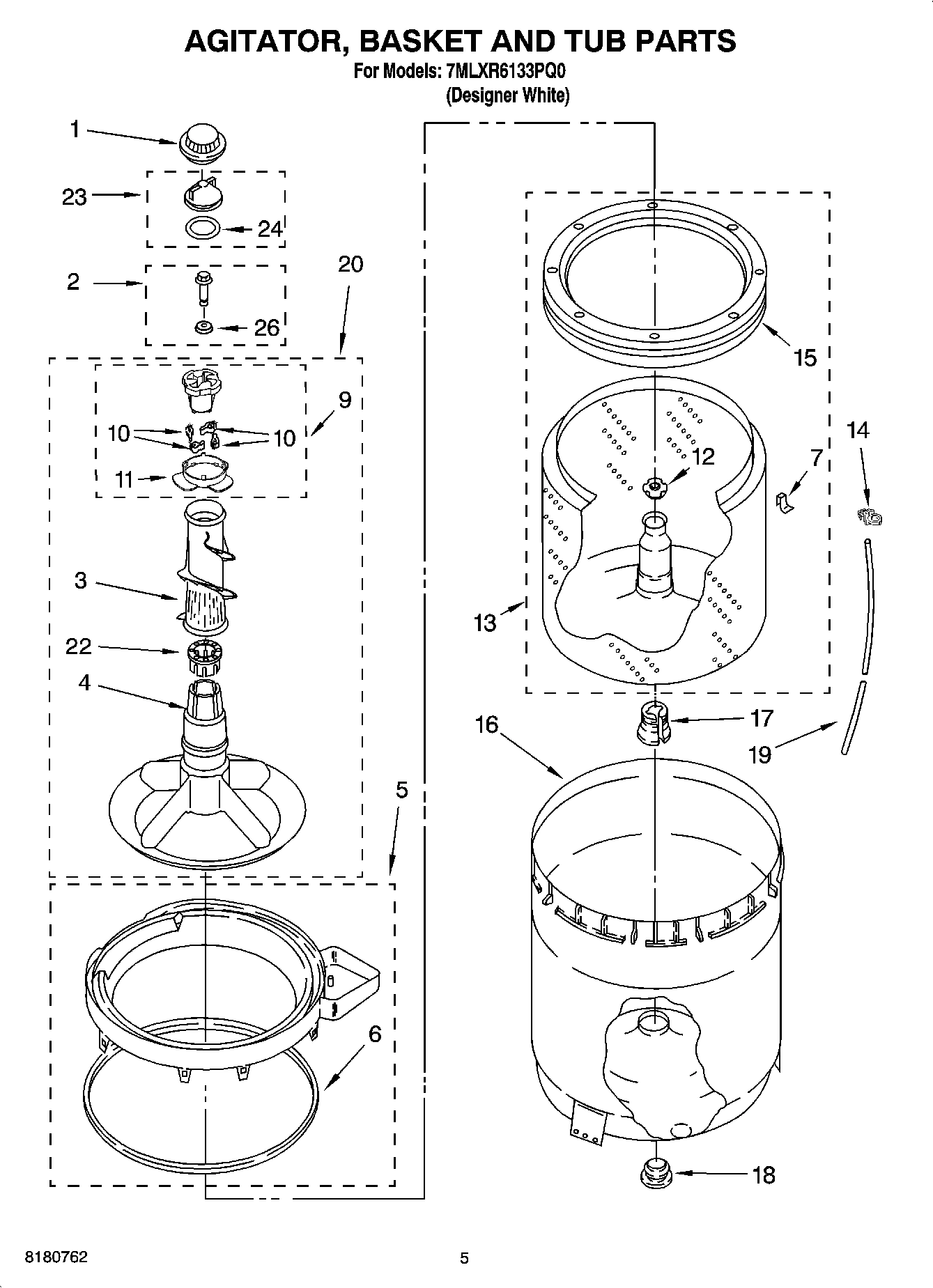 03 - AGITATOR, BASKET AND TUB PARTS