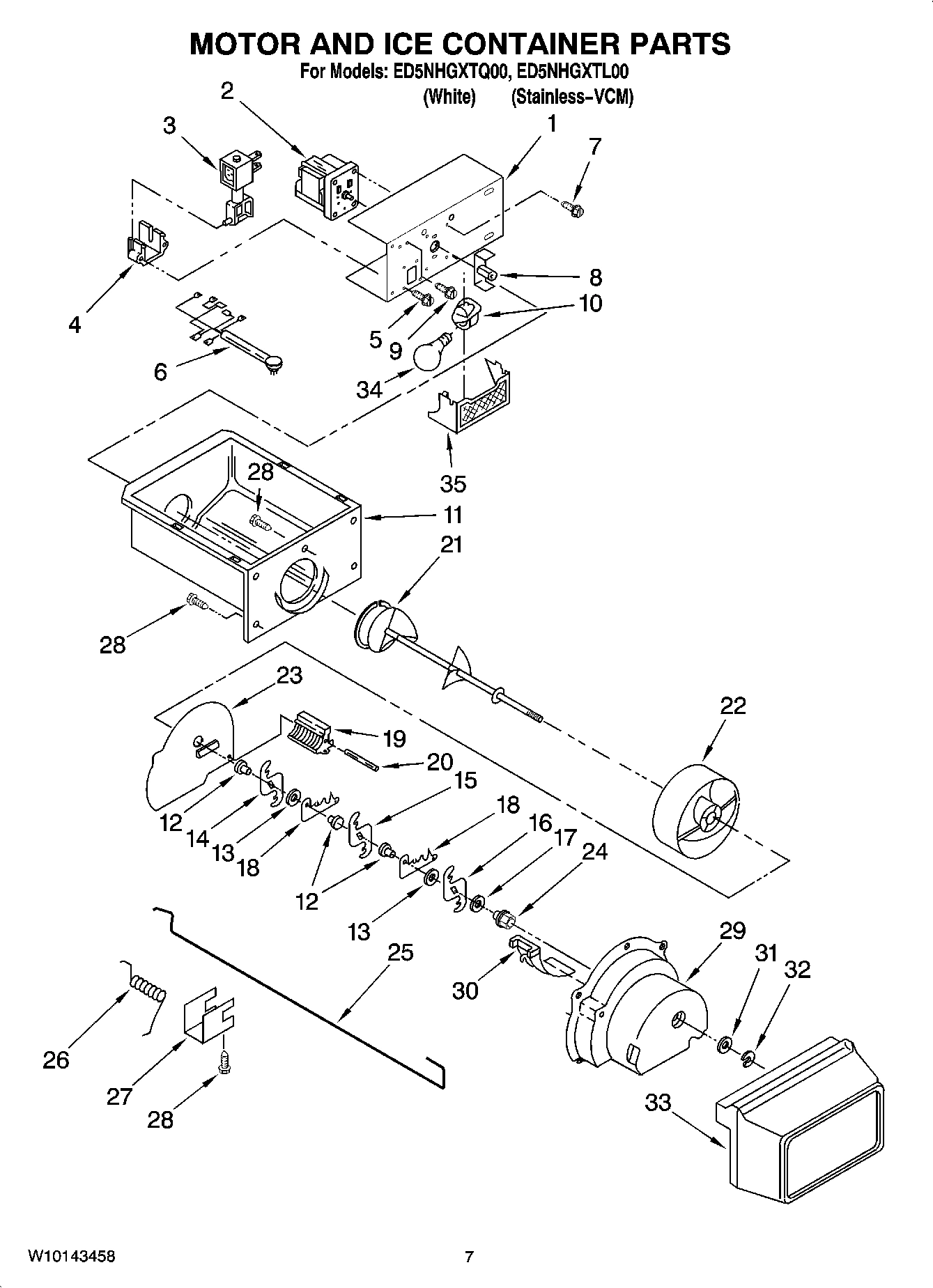05 - MOTOR AND ICE CONTAINER PARTS