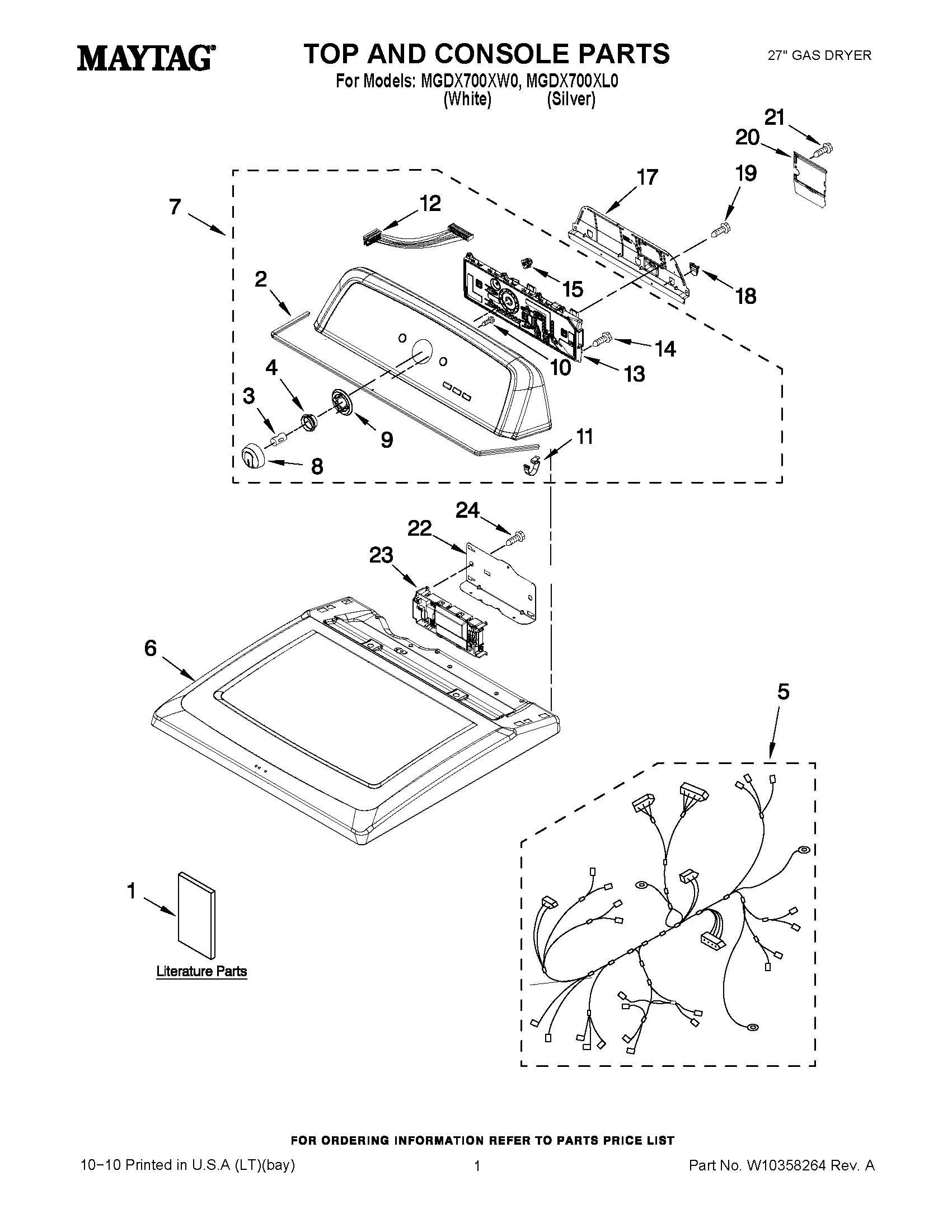 01 - TOP AND CONSOLE PARTS