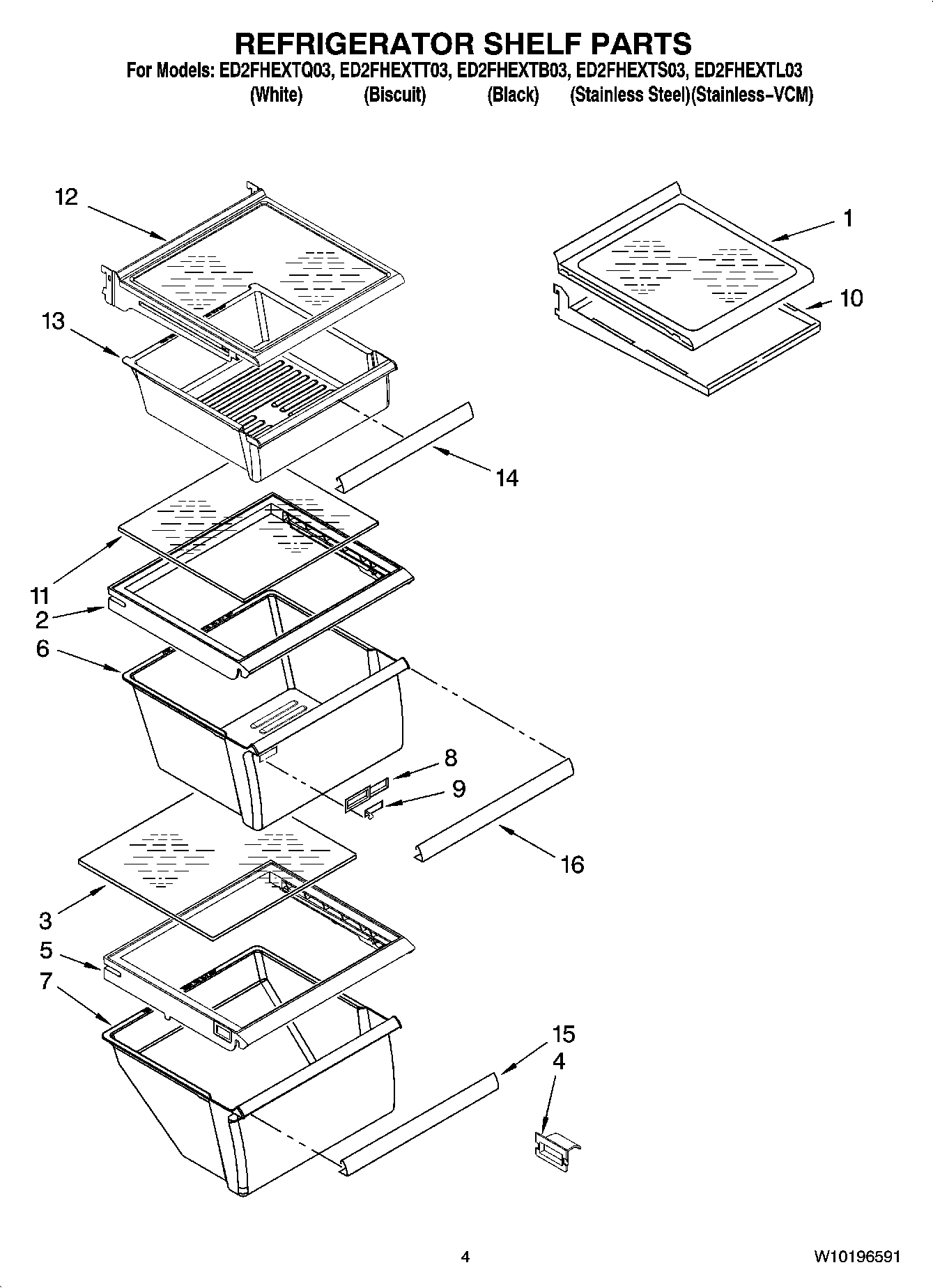 03 - REFRIGERATOR SHELF PARTS