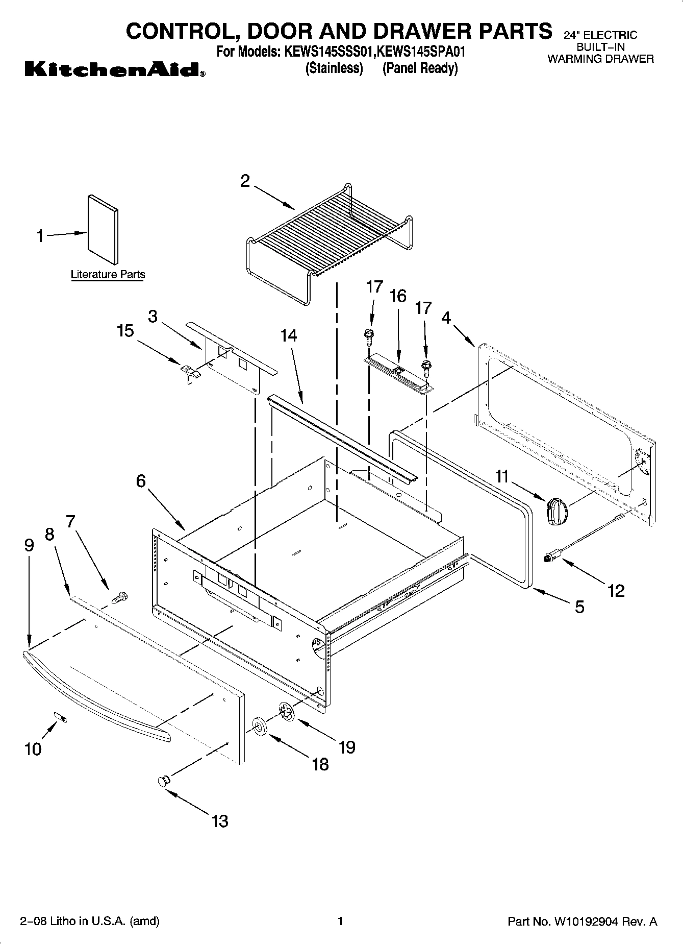 01 - CONTROL, DOOR AND DRAWER PARTS