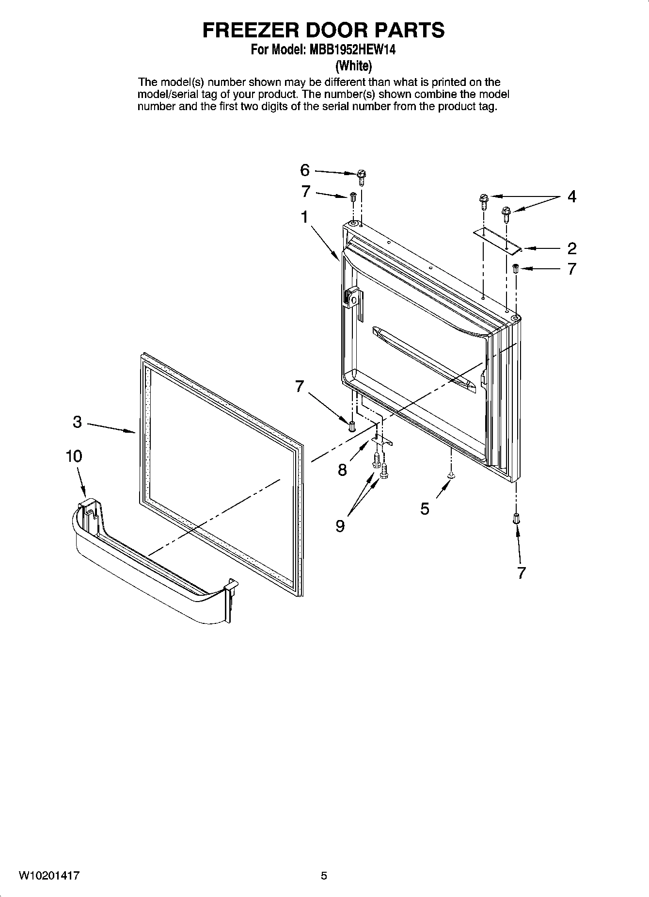 03 - FREEZER DOOR PARTS