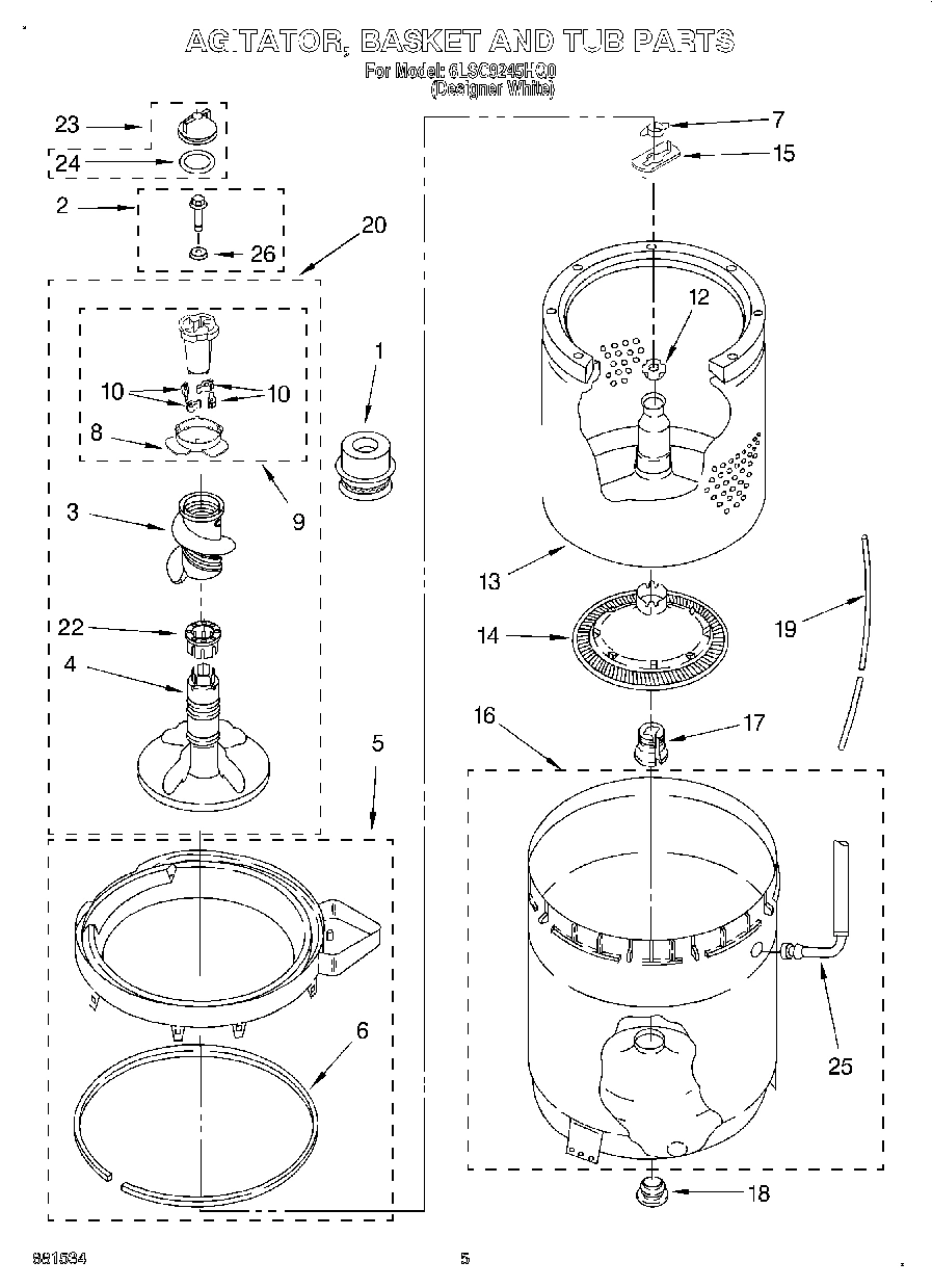 03 - AGITATOR, BASKET AND TUB