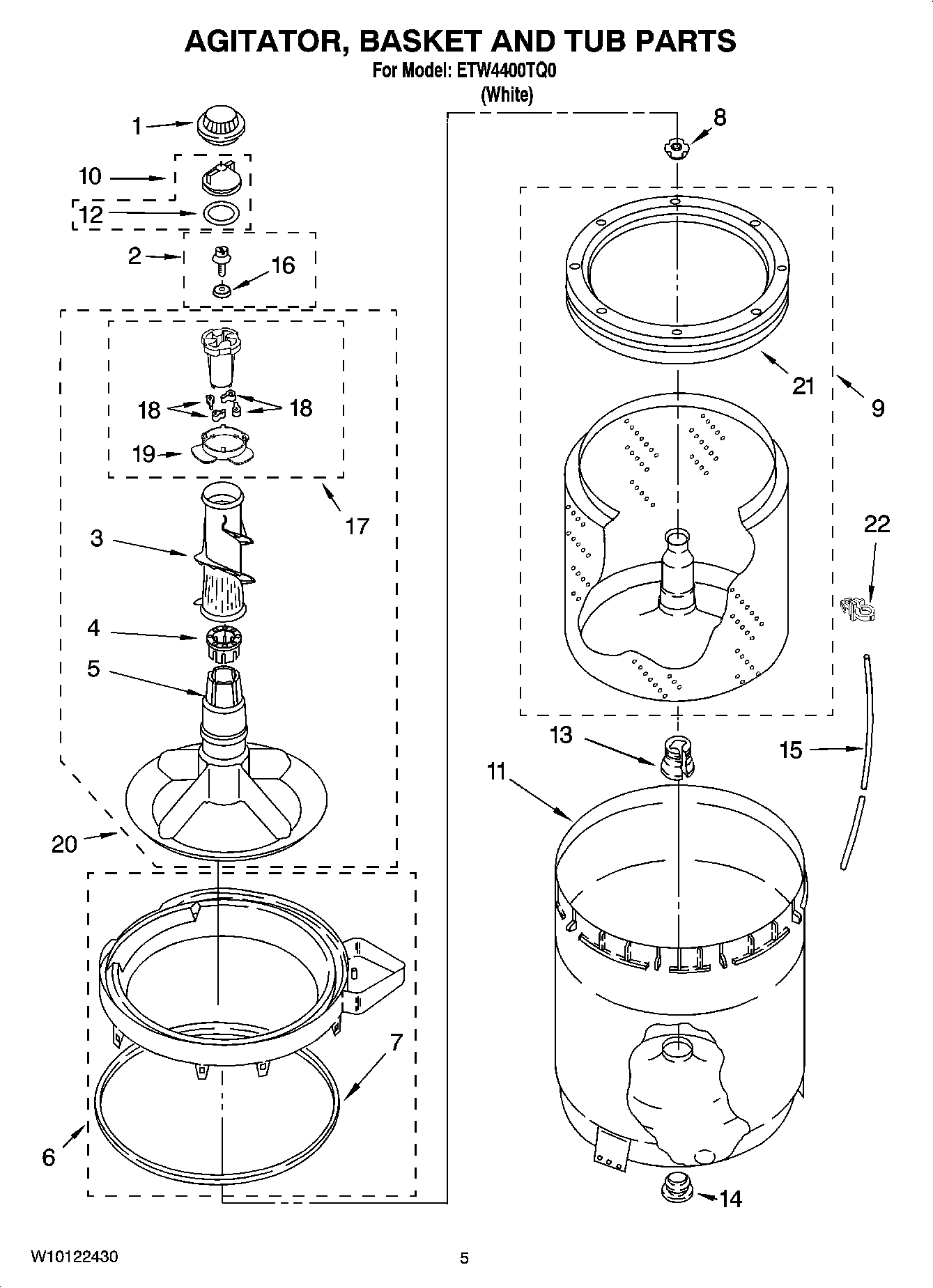 03 - AGITATOR, BASKET AND TUB PARTS