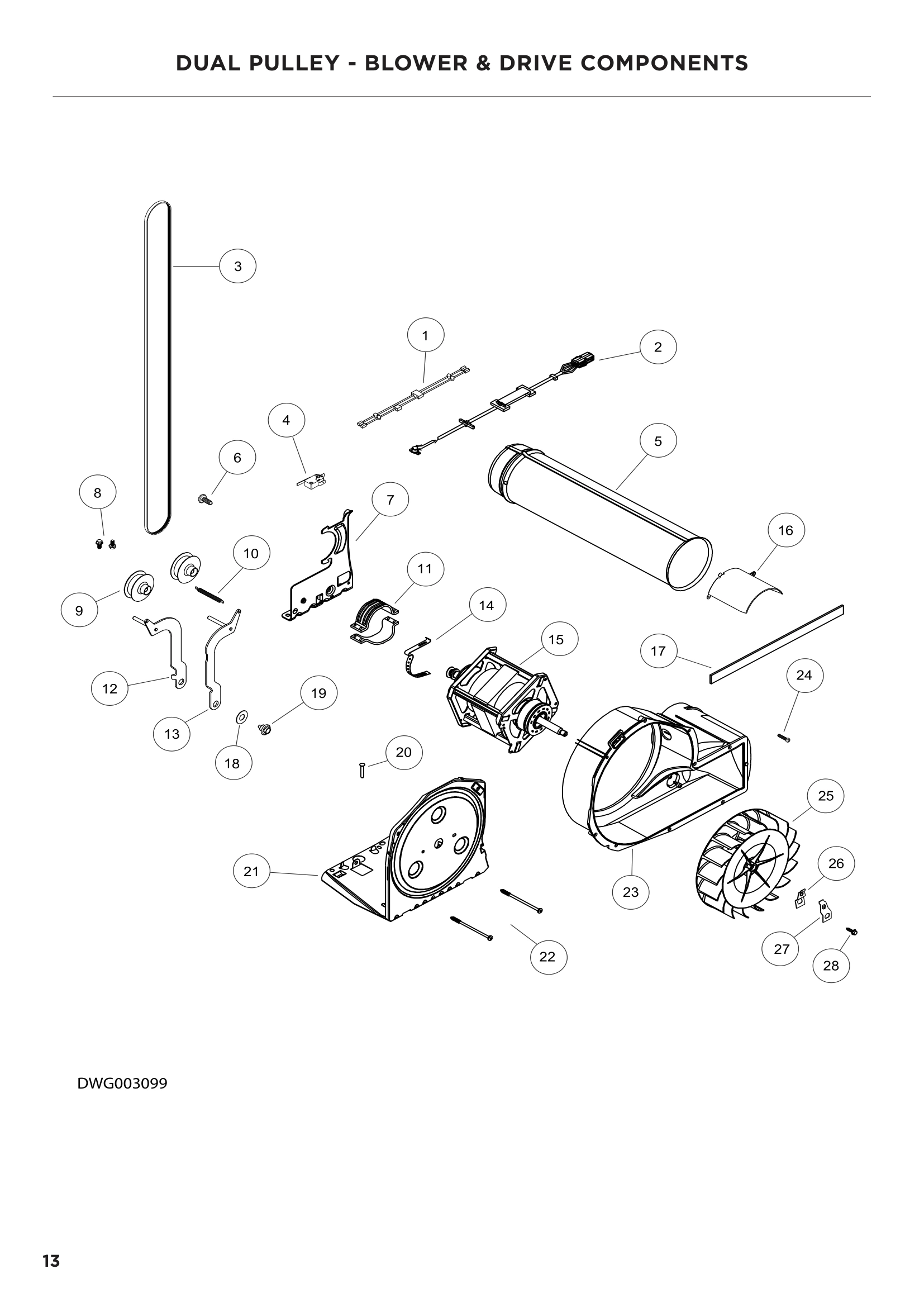 DUAL PULLEY - BLOWER & DRIVE COMPONENTS