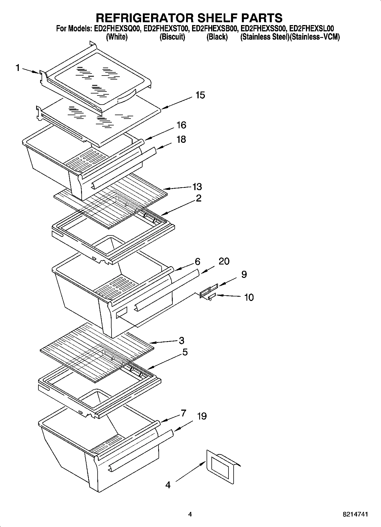 03 - REFRIGERATOR SHELF PARTS