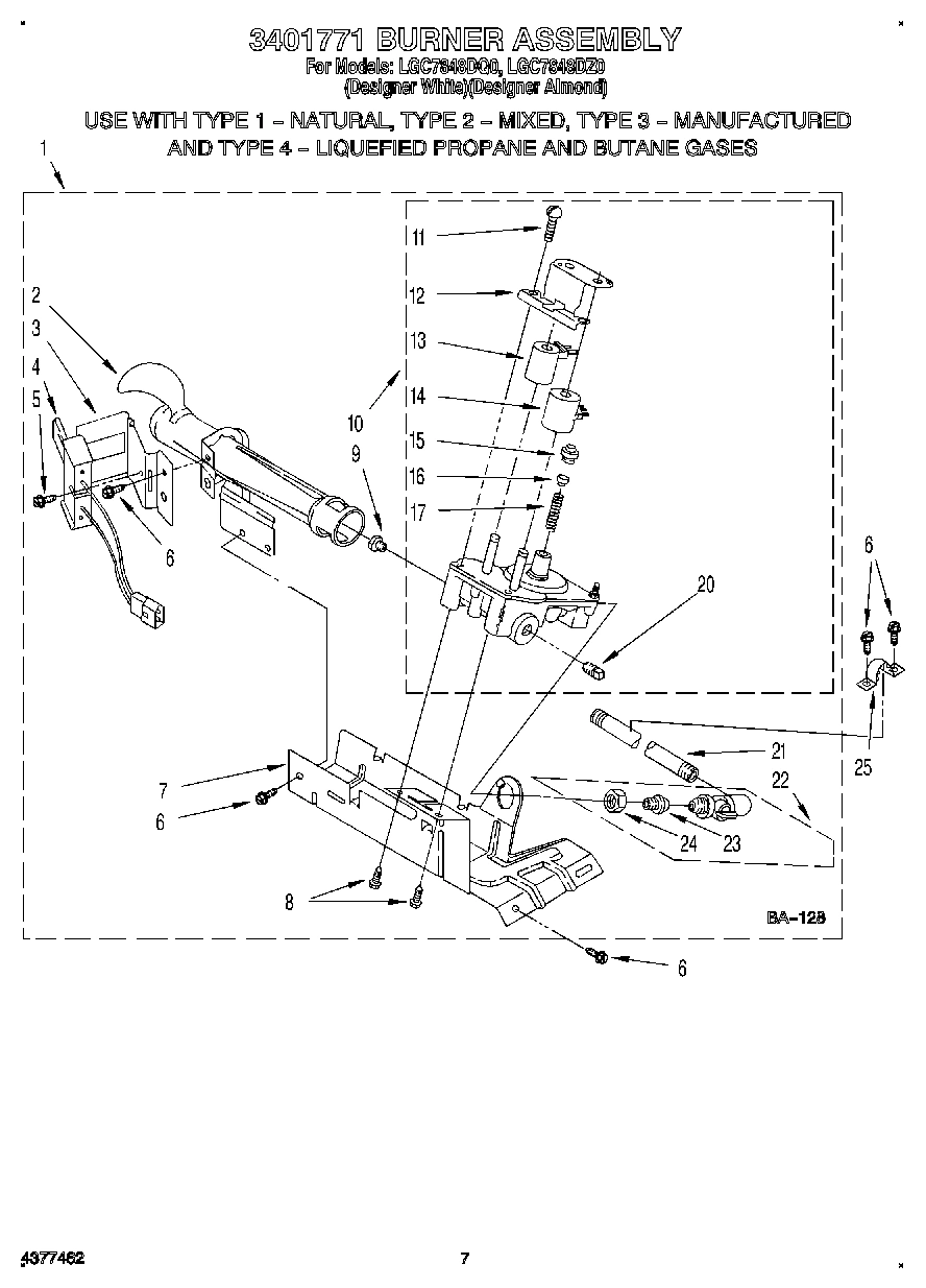 04 - 3401771 BURNER ASSEMBLY