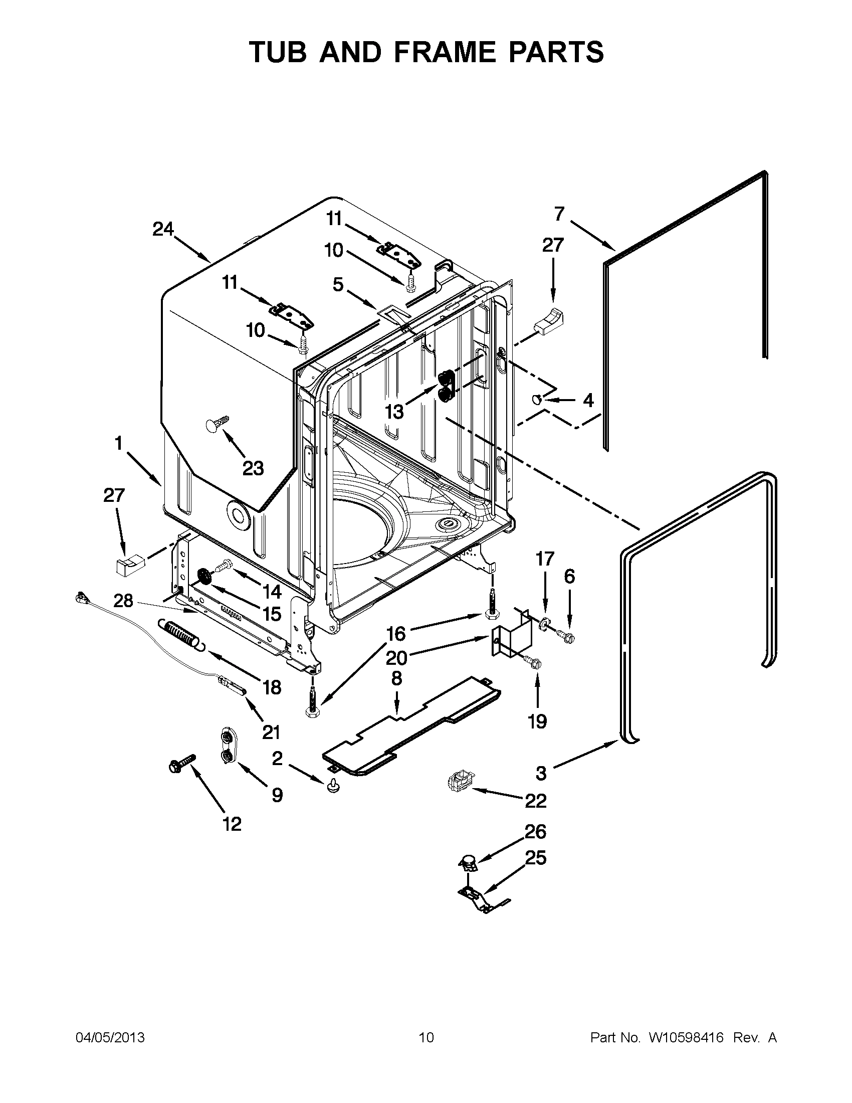 05 - TUB AND FRAME PARTS