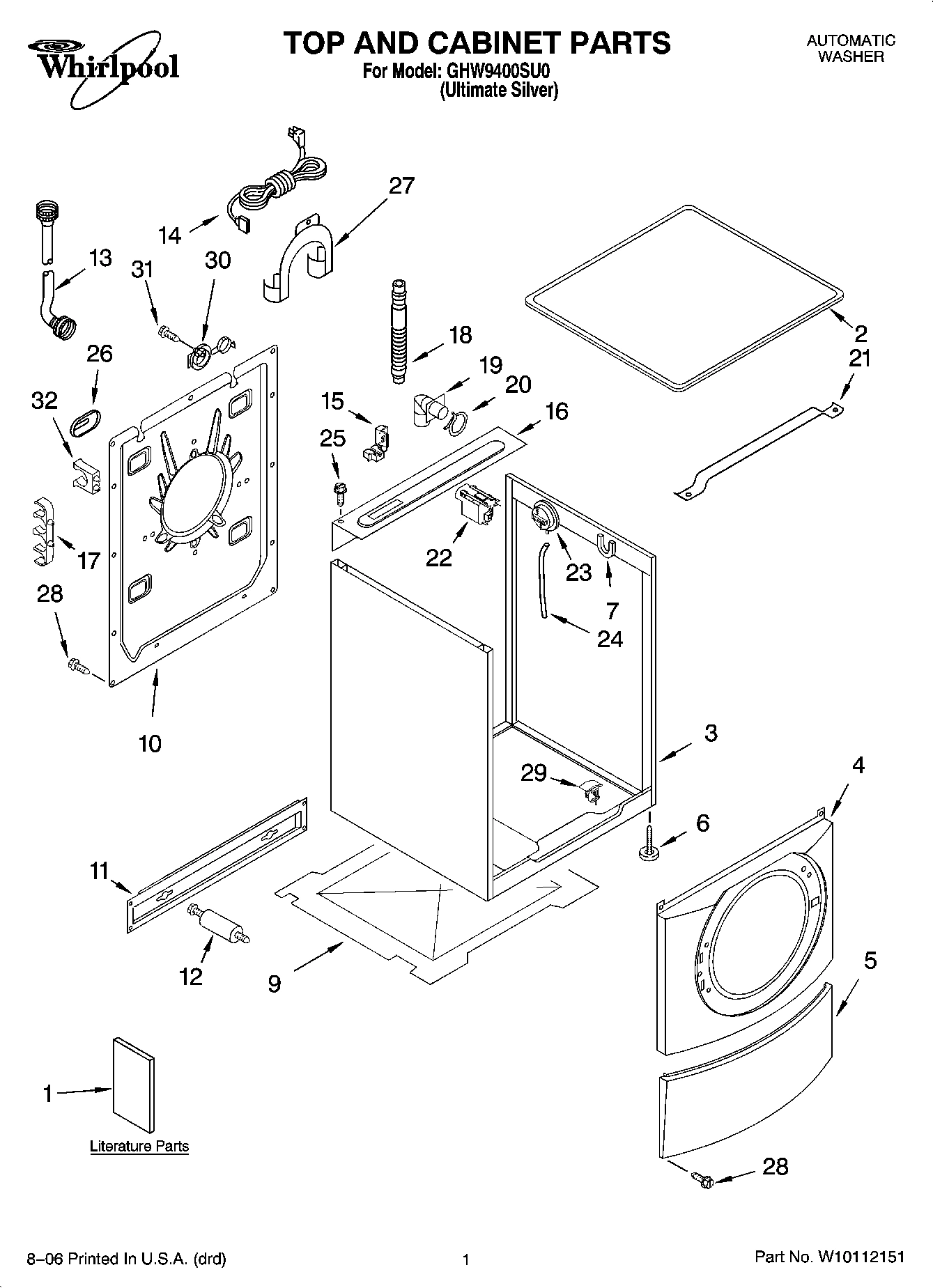 01 - TOP AND CABINET PARTS