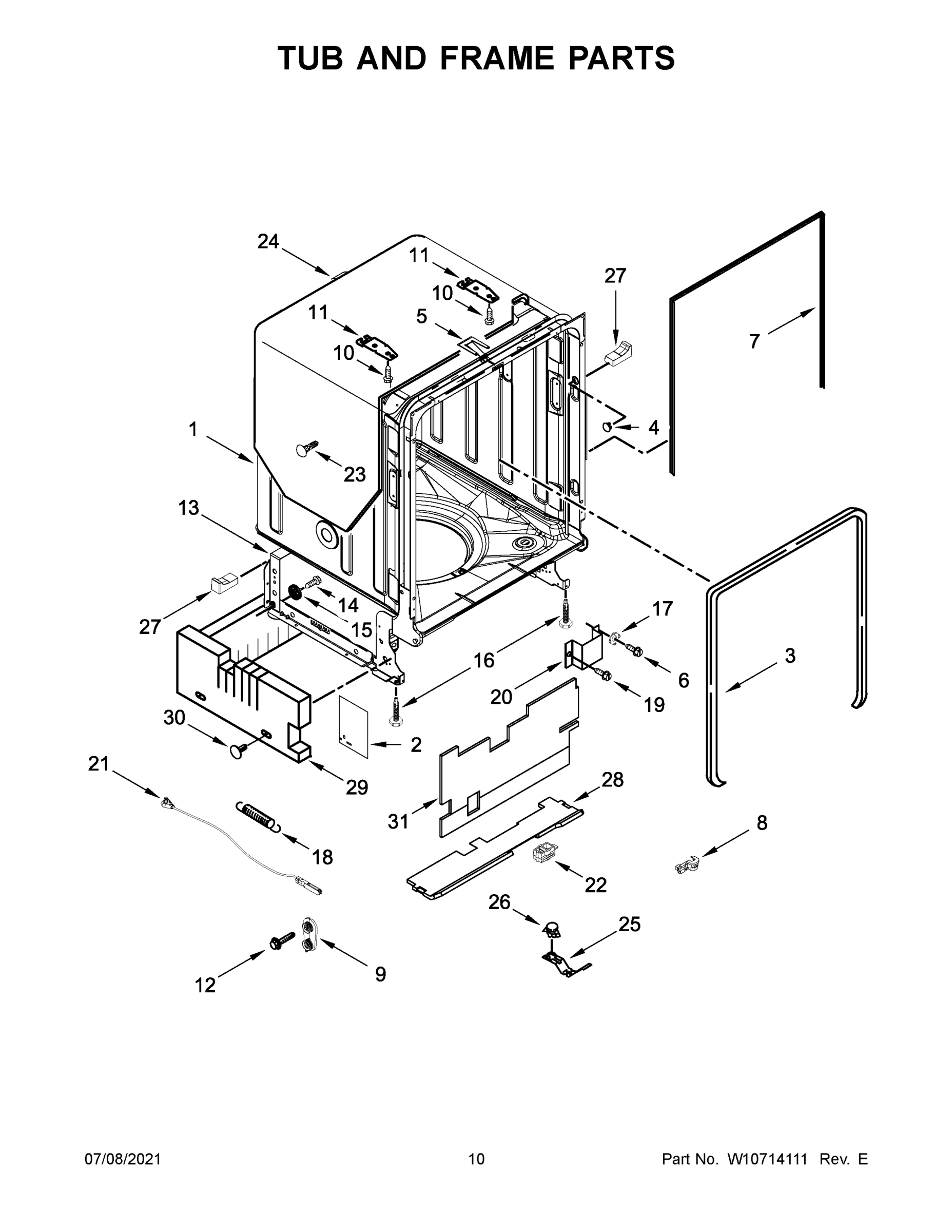 06 - TUB AND FRAME PARTS