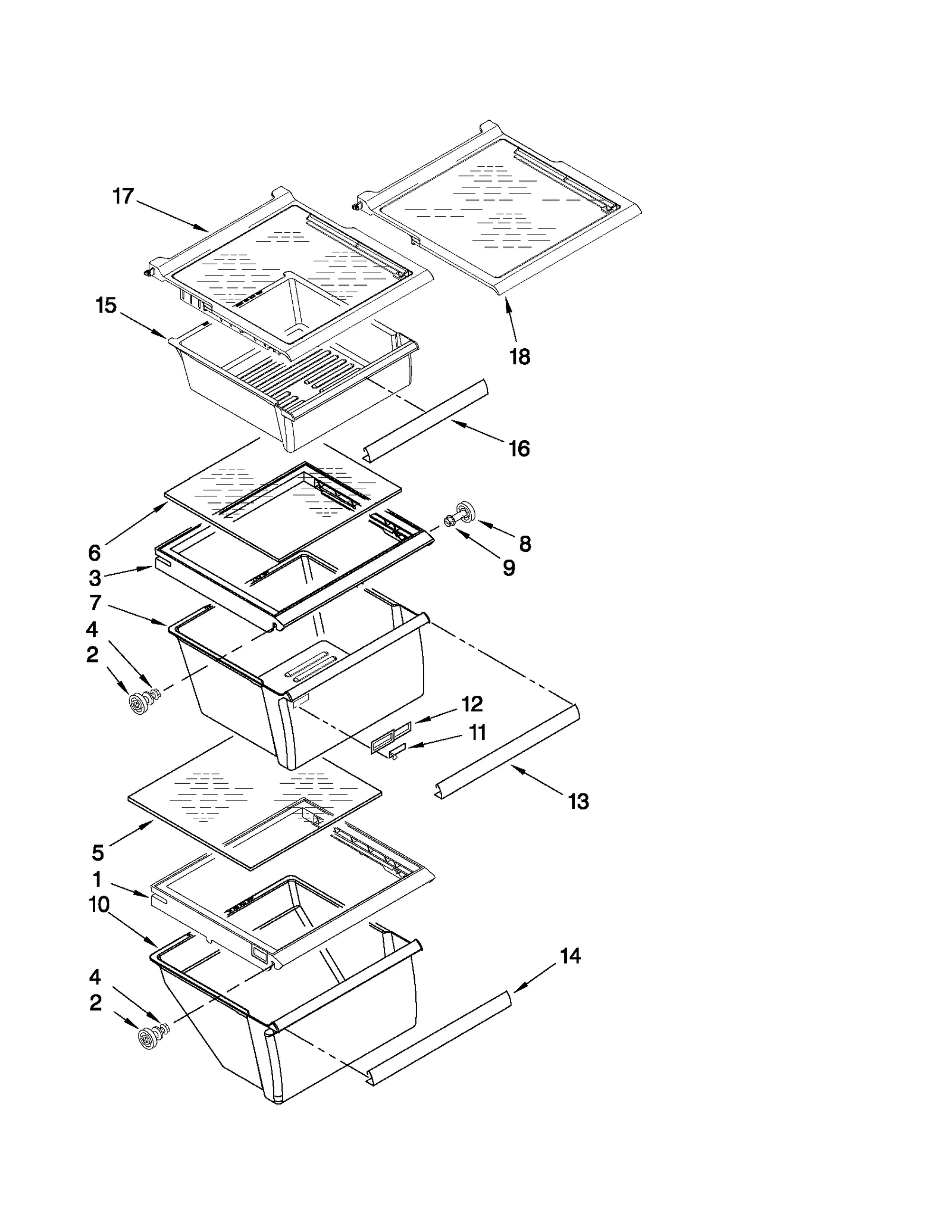REFRIGERATOR SHELF PARTS