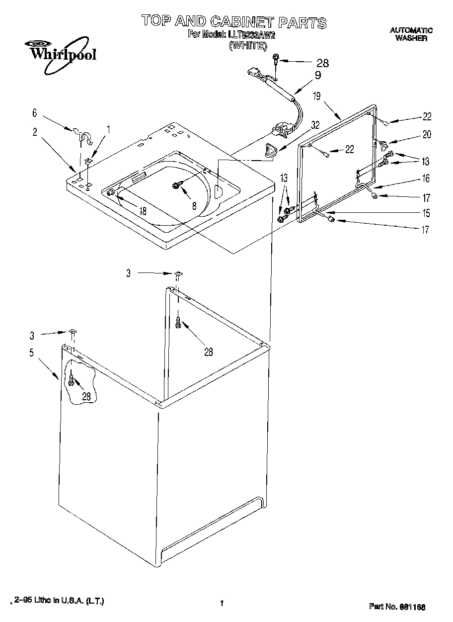 01 - TOP AND CABINET, LIT/OPTIONAL