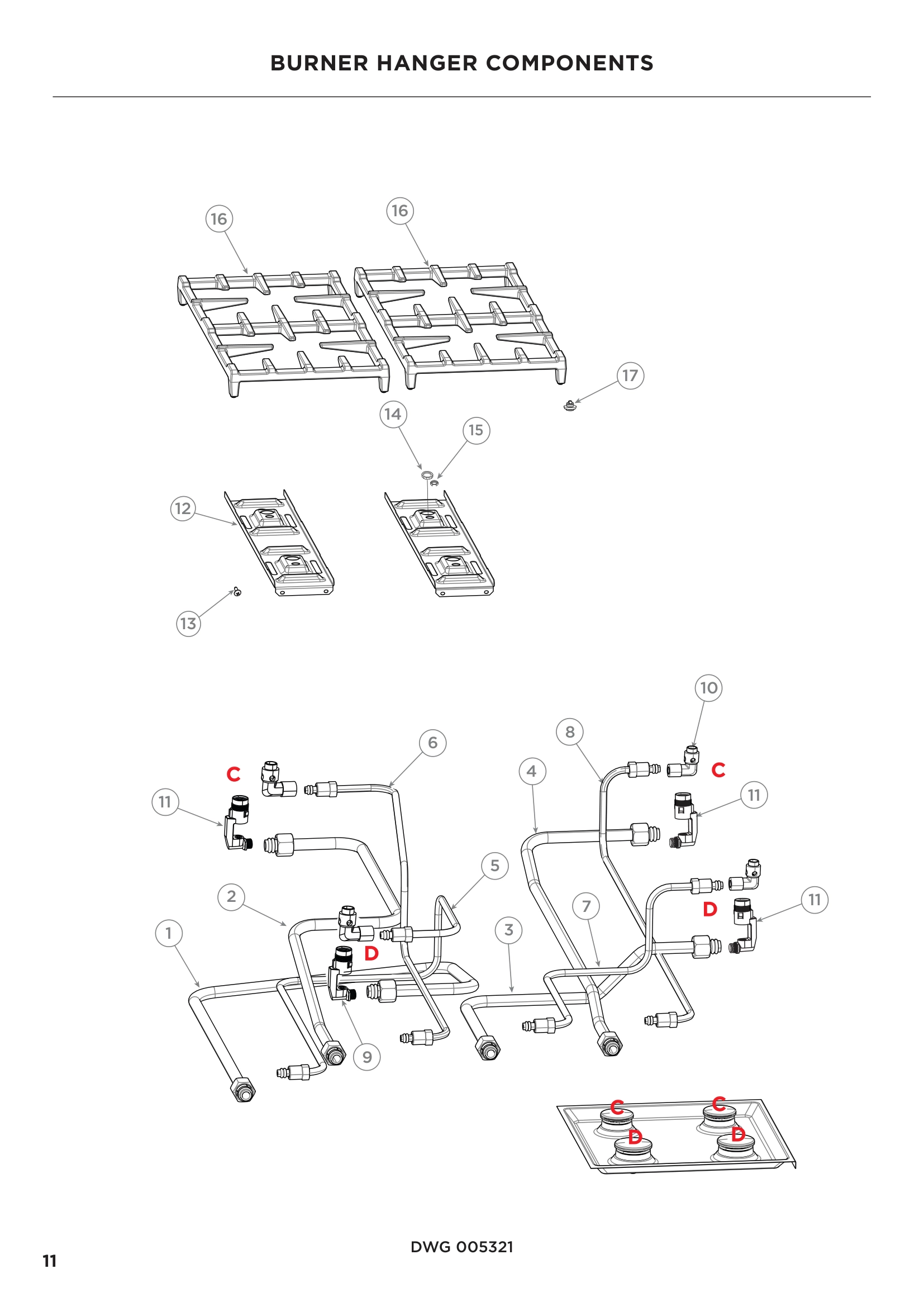 BURNER HANGER COMPONENTS