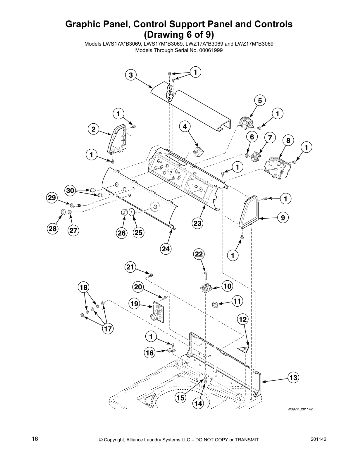 Graphic Panel, Control Support Panel and Controls 
(Drawing 6 of 9)