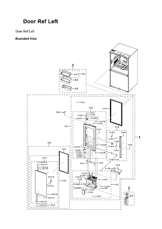 Left Refrigerator Door Parts