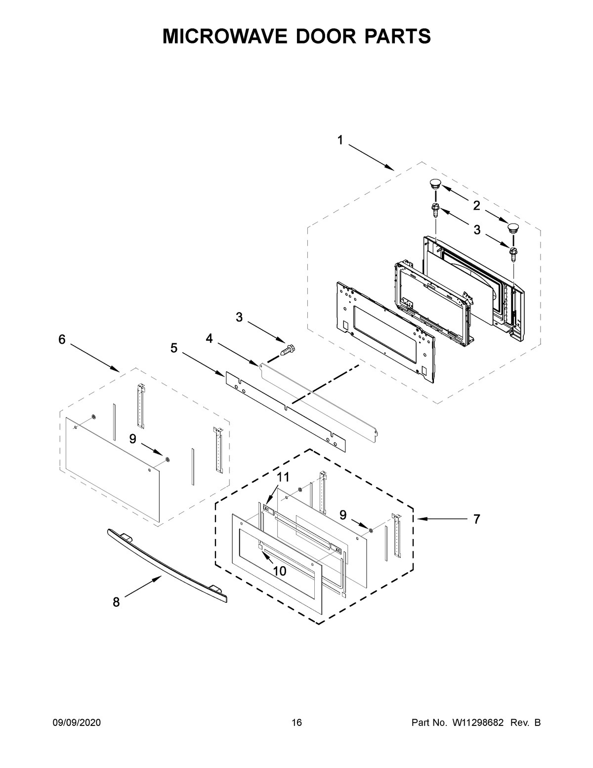 09 - MICROWAVE DOOR PARTS