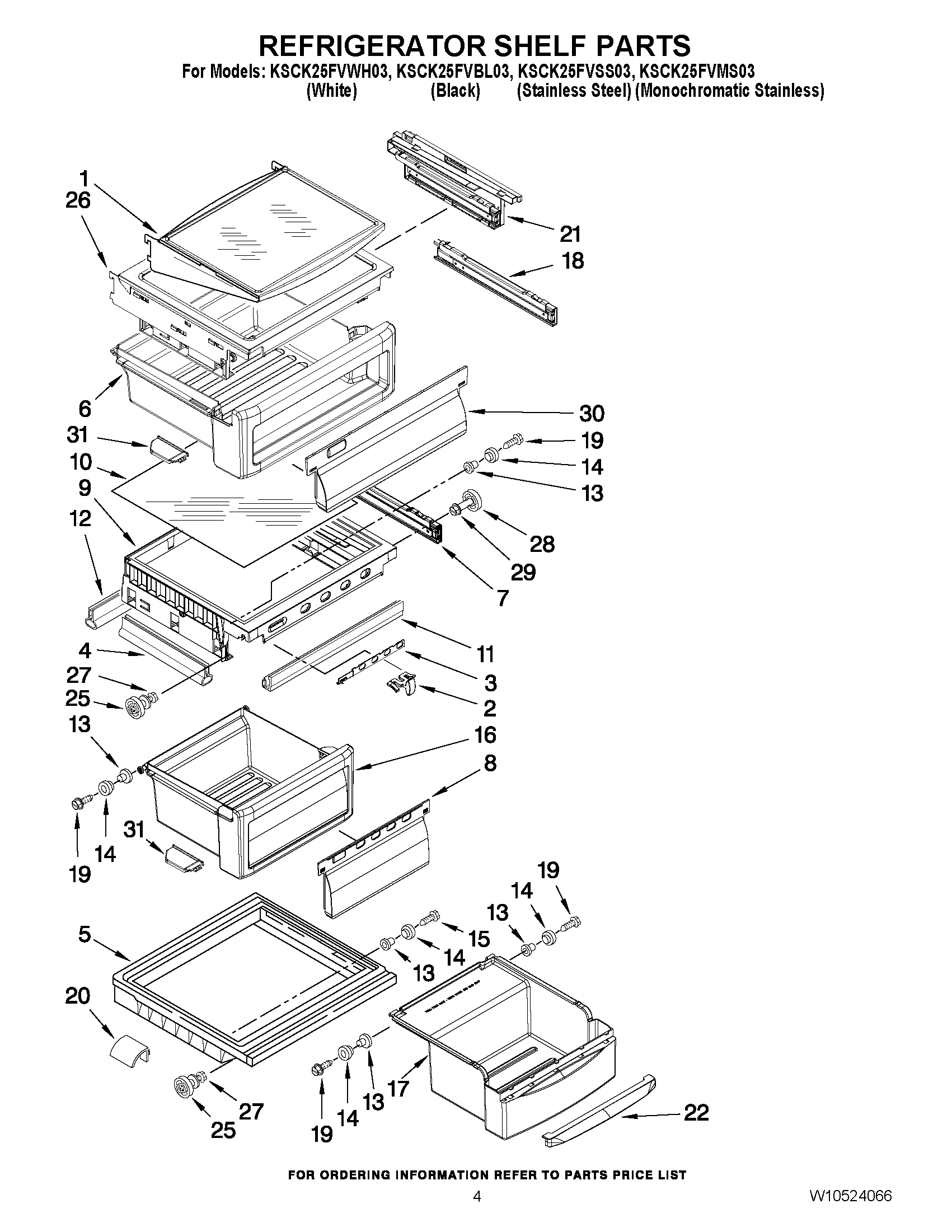 03 - REFRIGERATOR SHELF PARTS