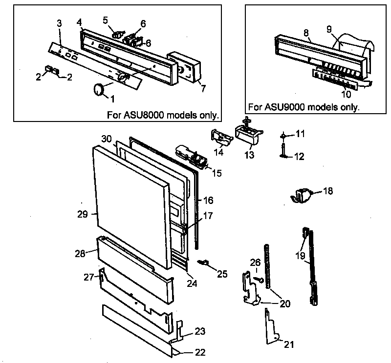 02 - DOOR/CONTROL ASSY PARTS
