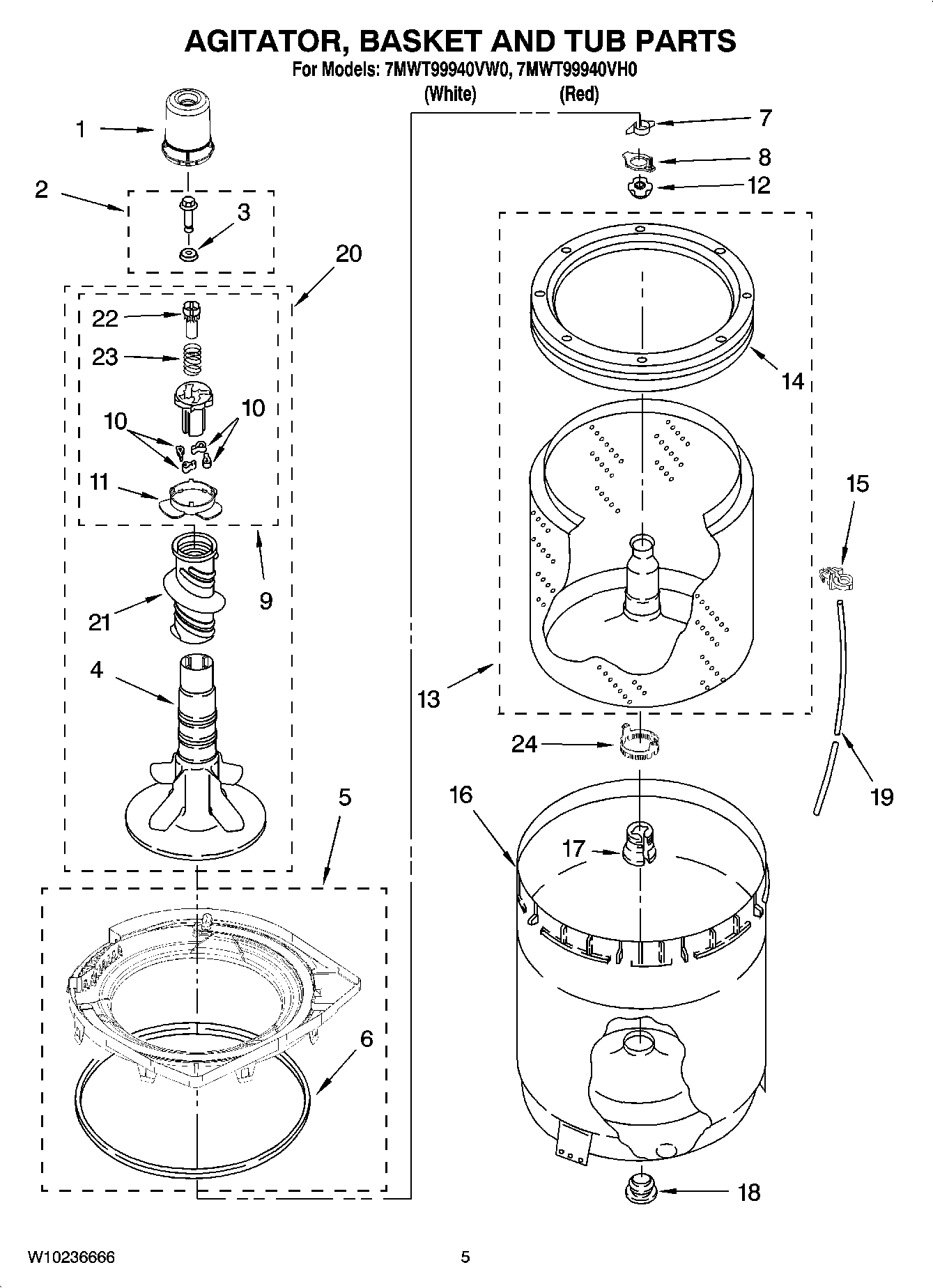 03 - AGITATOR, BASKET AND TUB PARTS