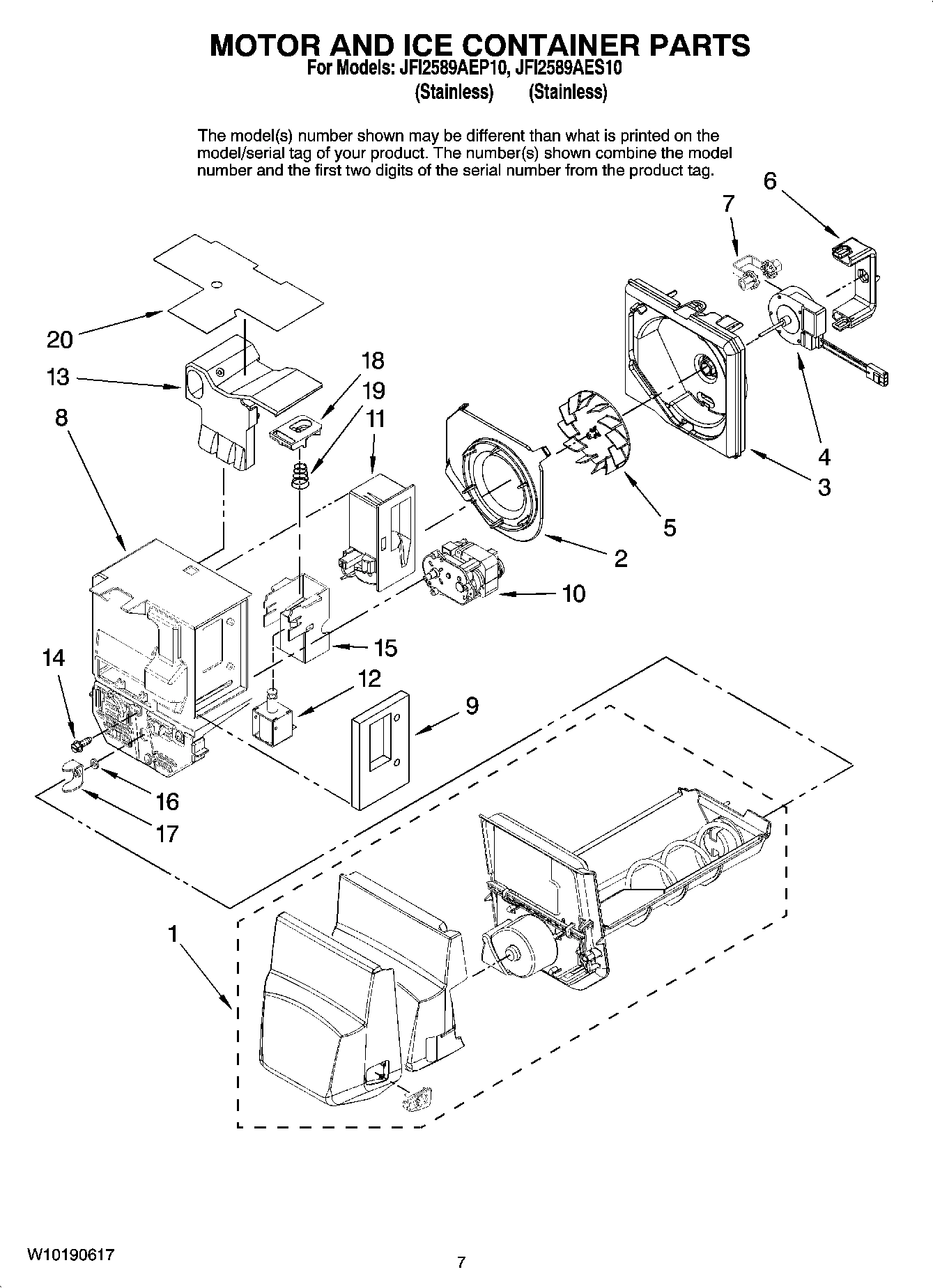04 - MOTOR AND ICE CONTAINER PARTS