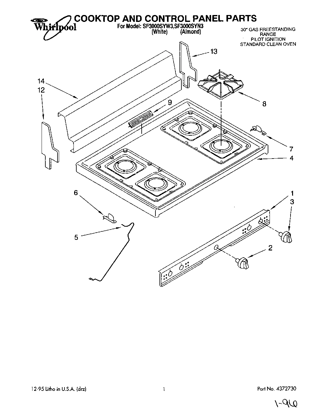 01 - COOKTOP AND CONTROL PANEL, LITERATURE