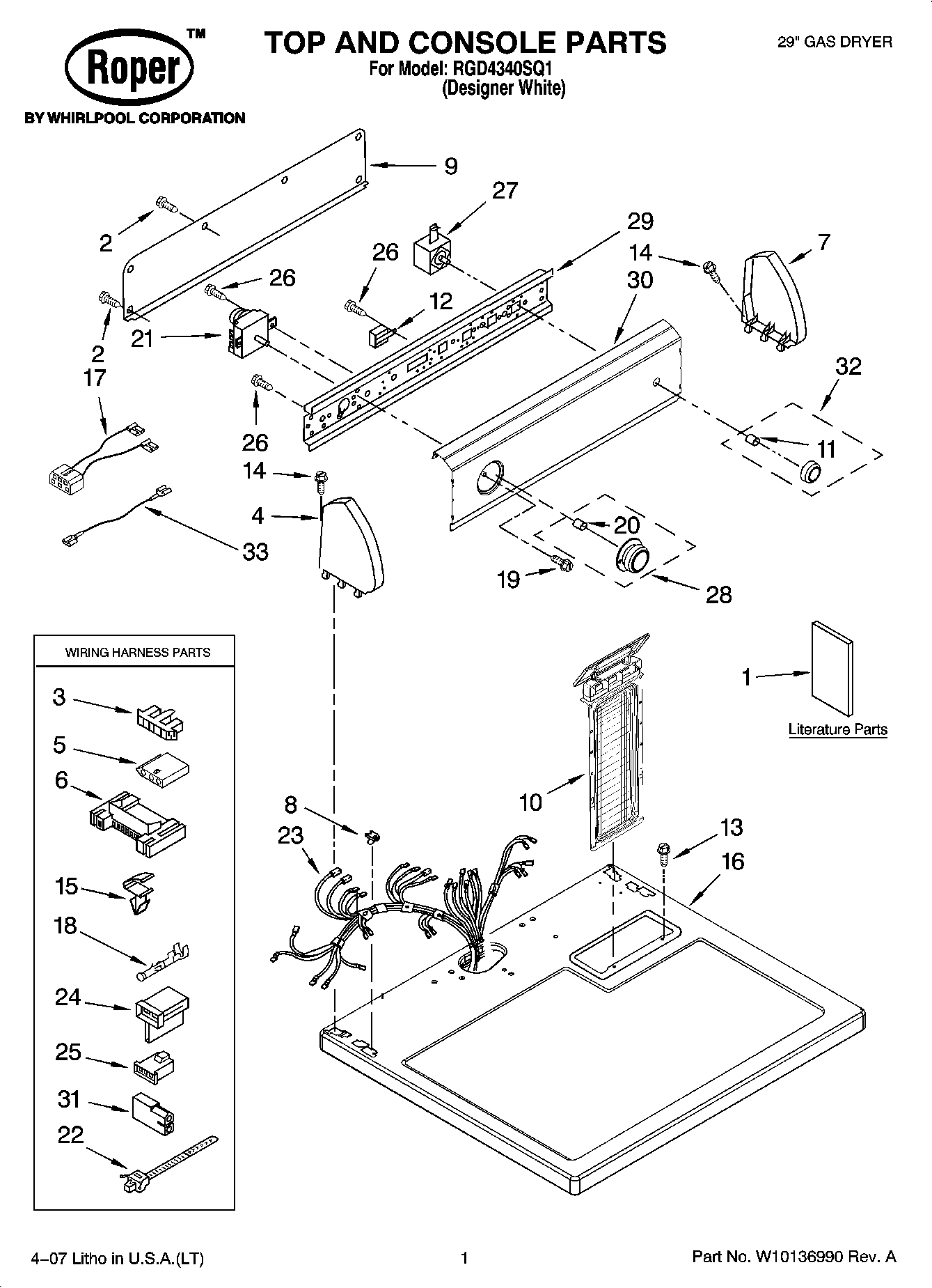 01 - TOP AND CONSOLE PARTS