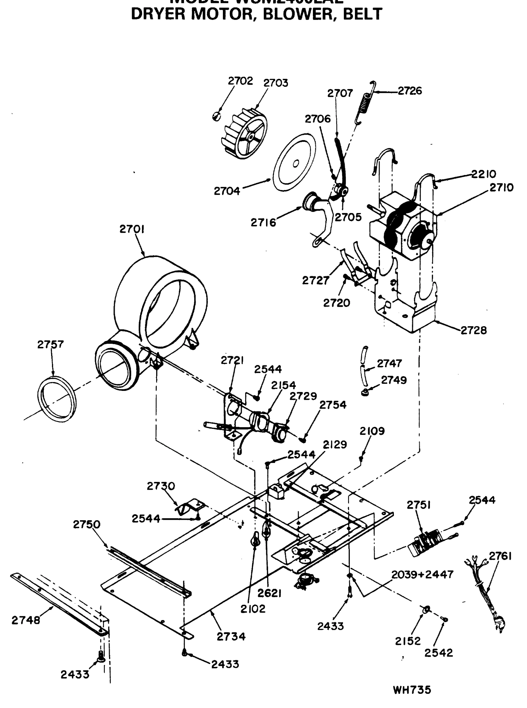 DRYER MOTOR, BLOWER, BELT