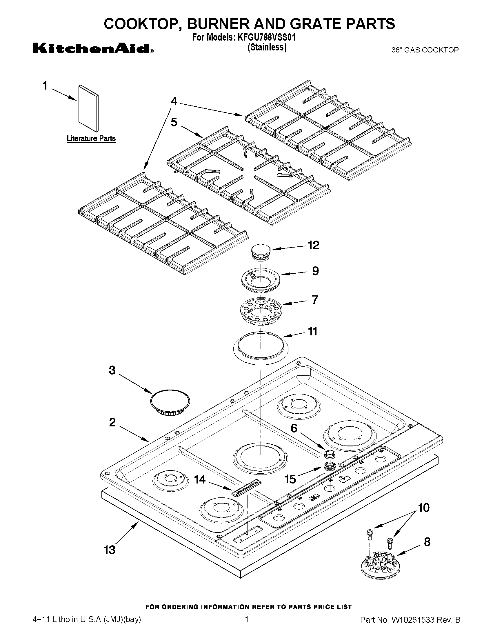 01 - COOKTOP, BURNER AND GRATE PARTS