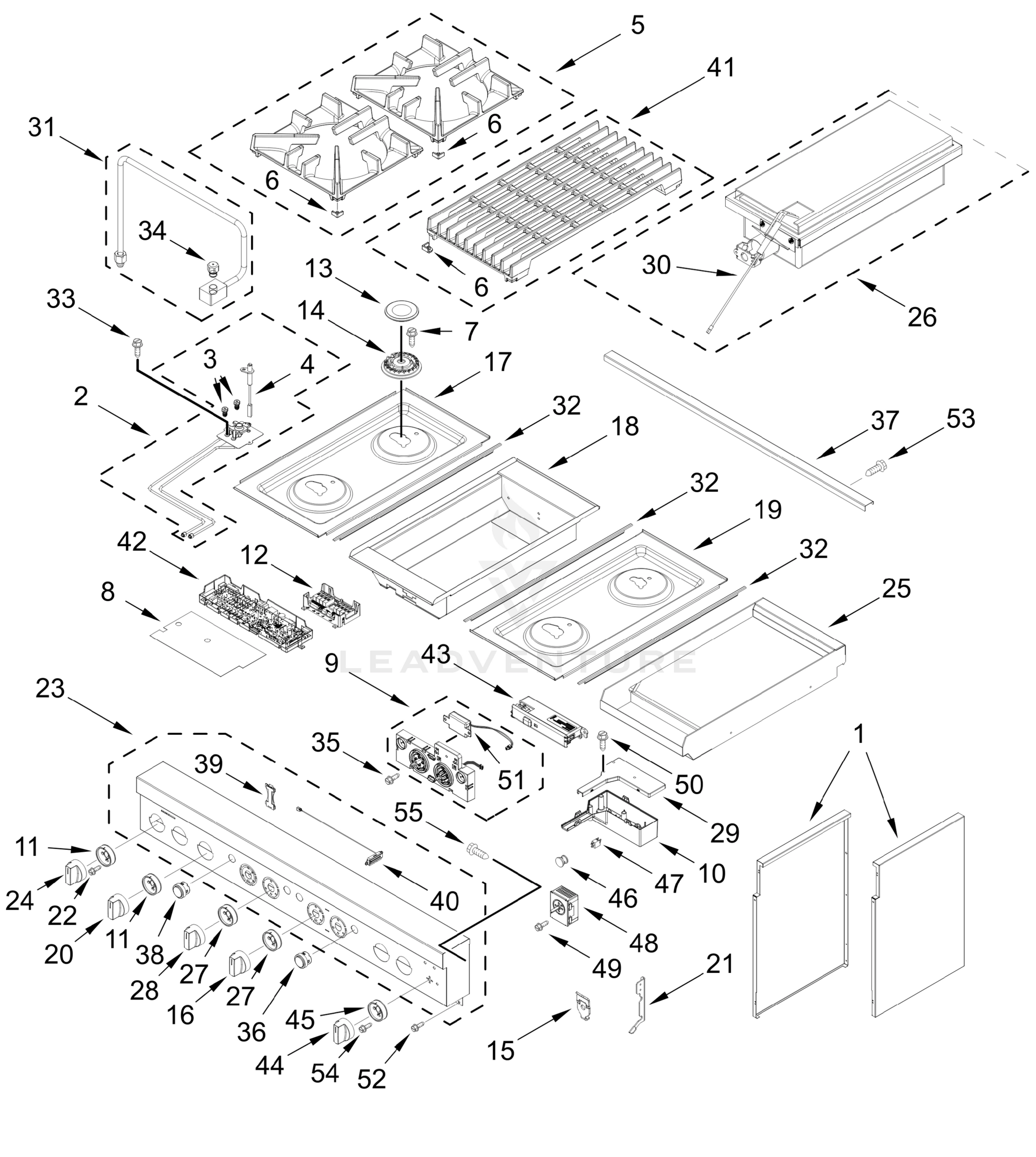 COOKTOP, BURNER, GRIDDLE, AND GRILL PARTS