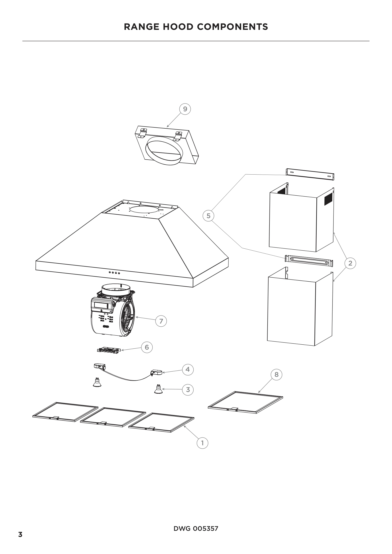 RANGE HOOD COMPONENTS
