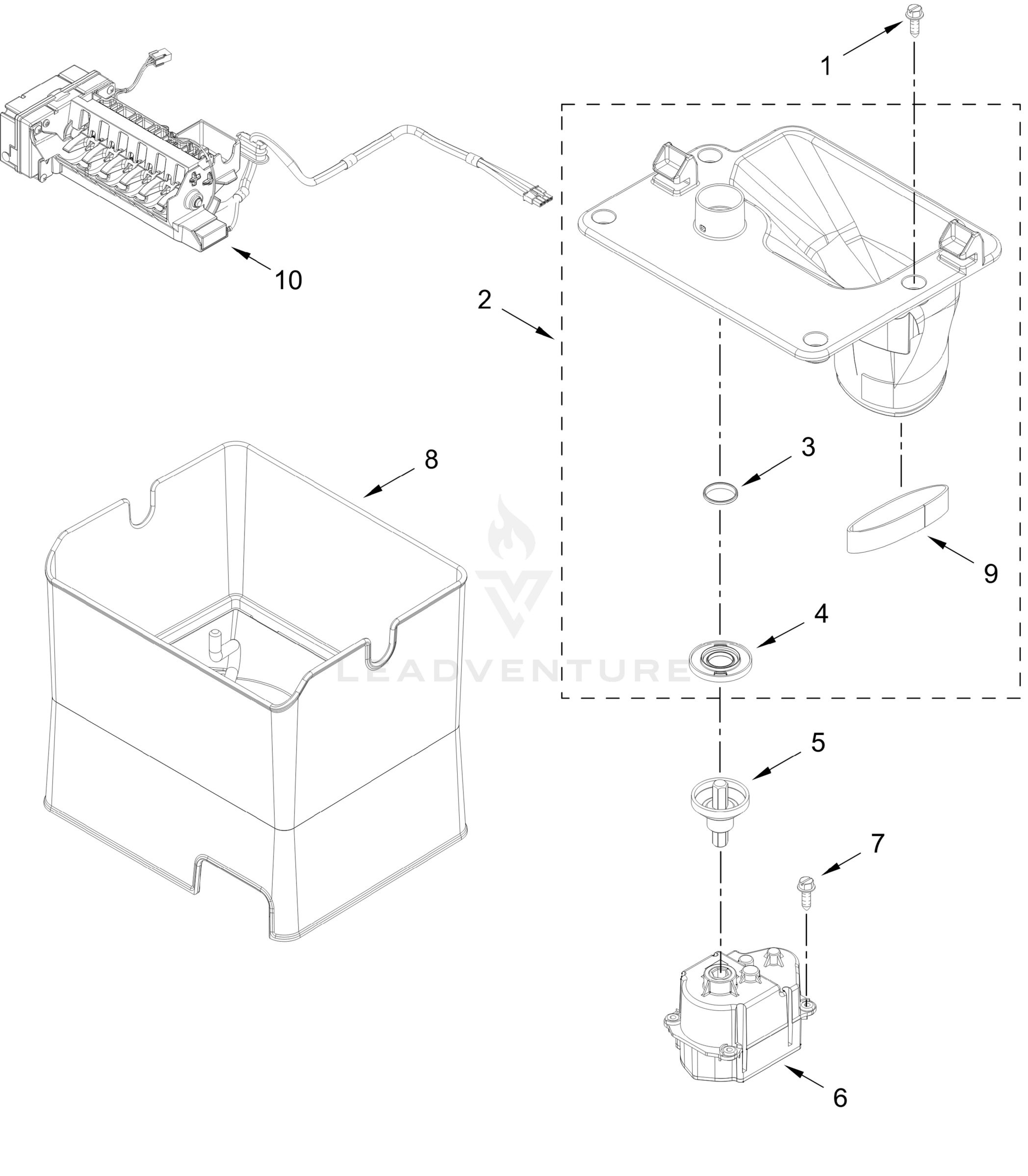 ICEMAKER AND ICE CONTAINER PARTS