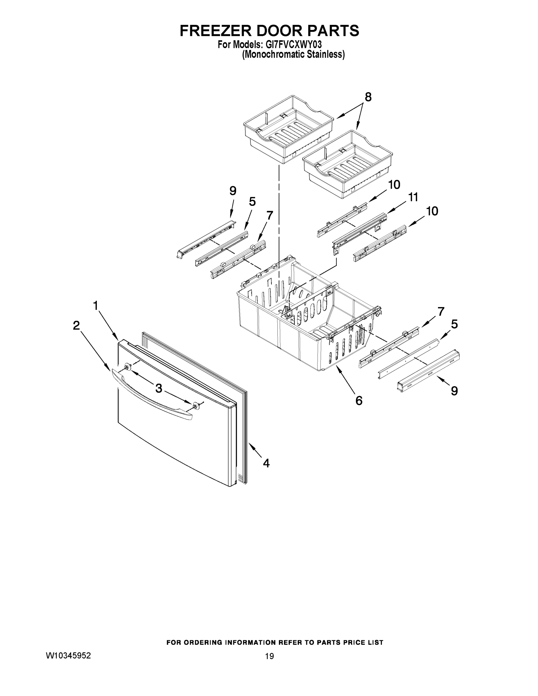 10 - FREEZER DOOR PARTS