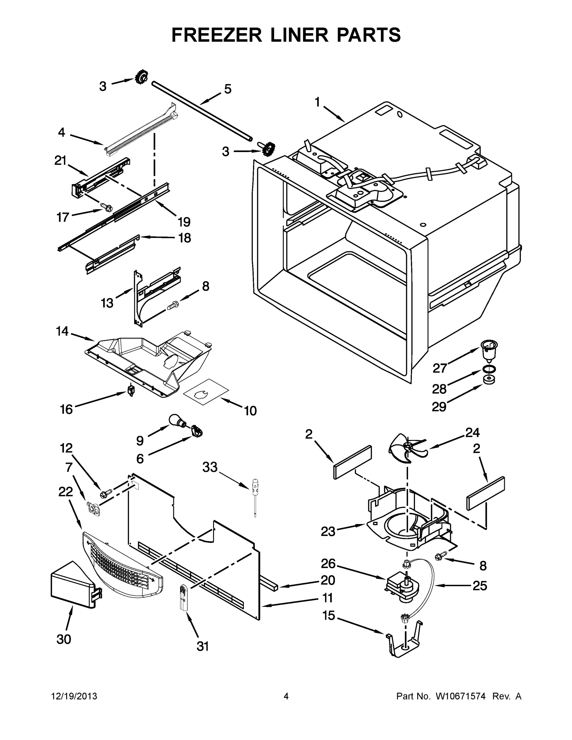 03 - FREEZER LINER PARTS