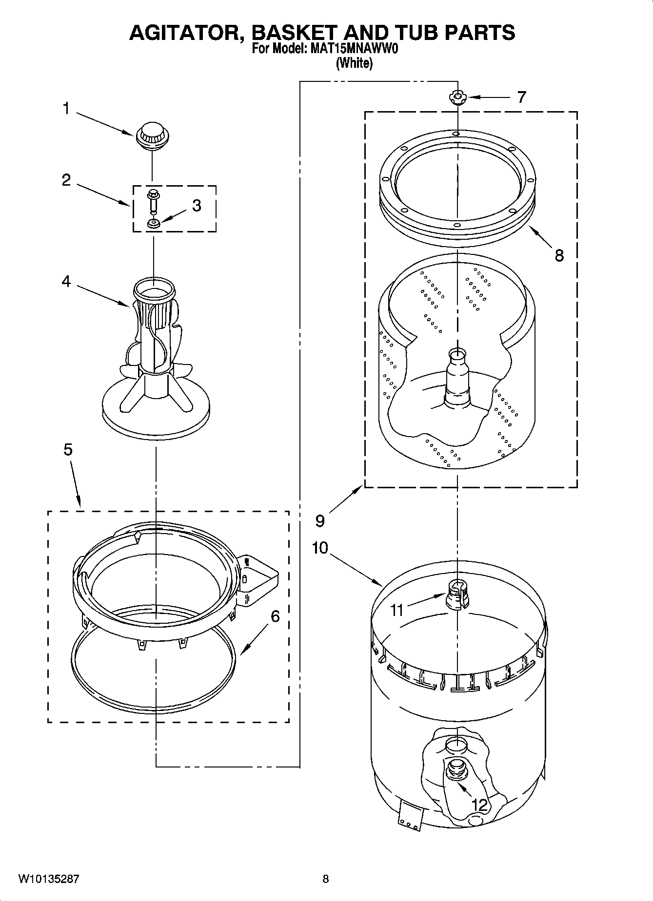 04 - AGITATOR, BASKET AND TUB PARTS