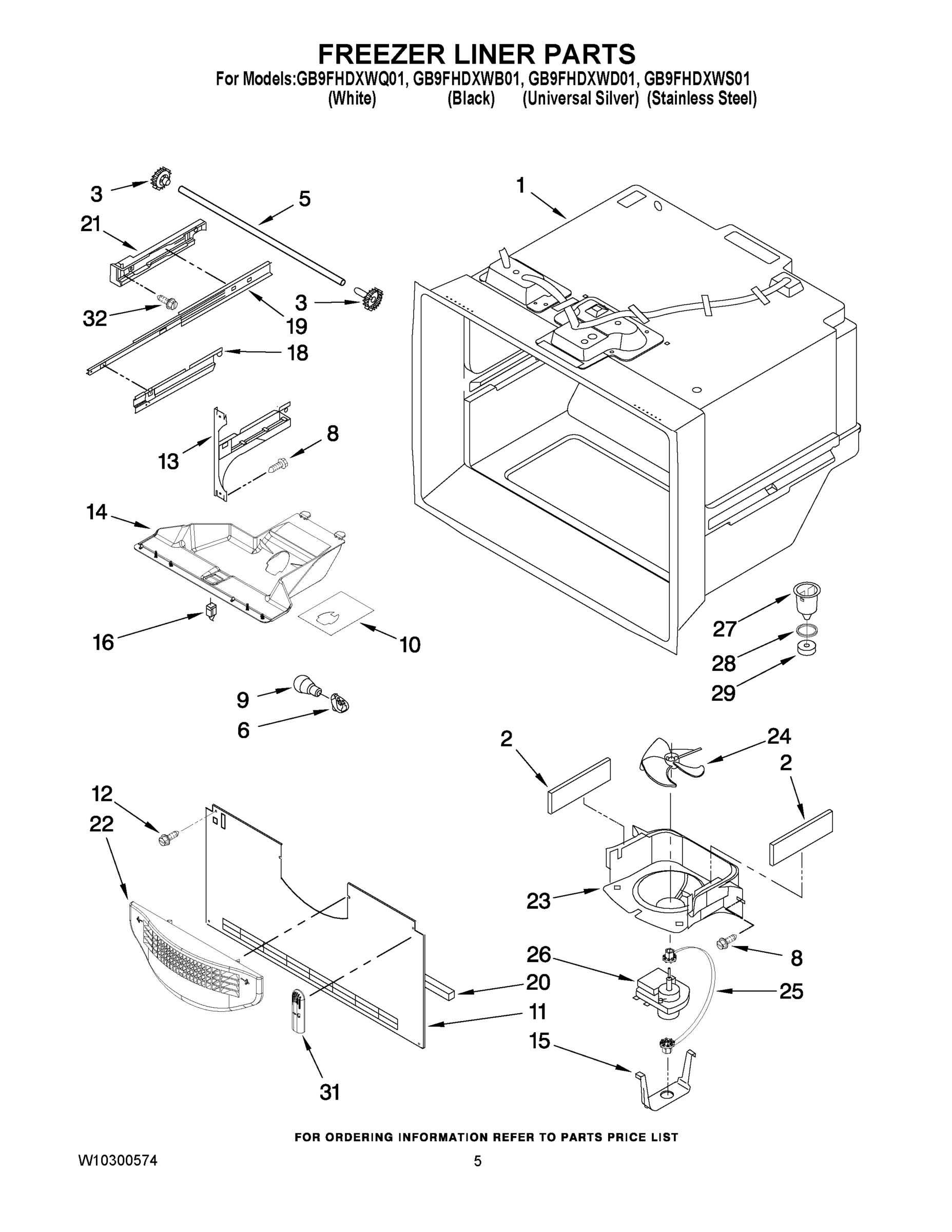 03 - FREEZER LINER PARTS