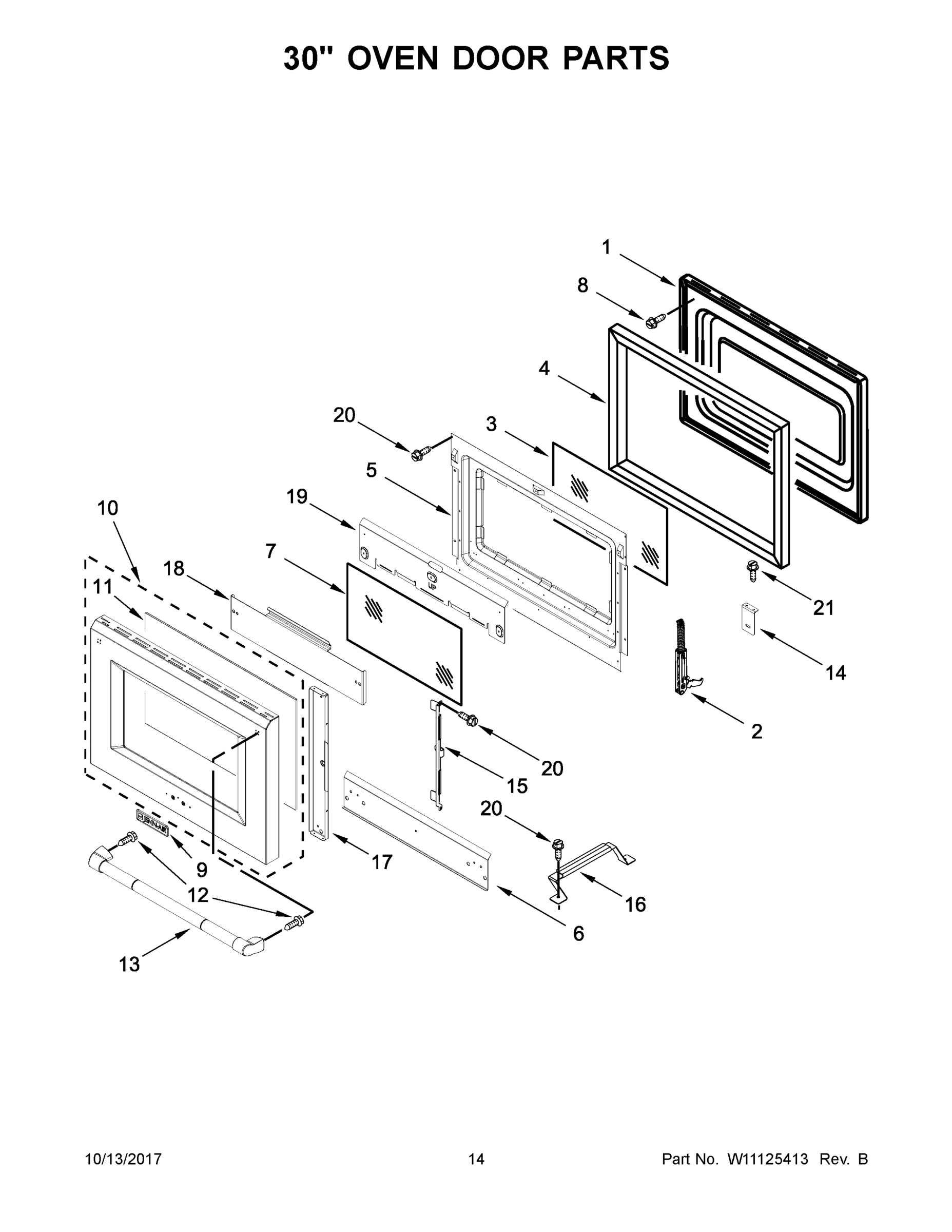 08 - 30" OVEN DOOR PARTS