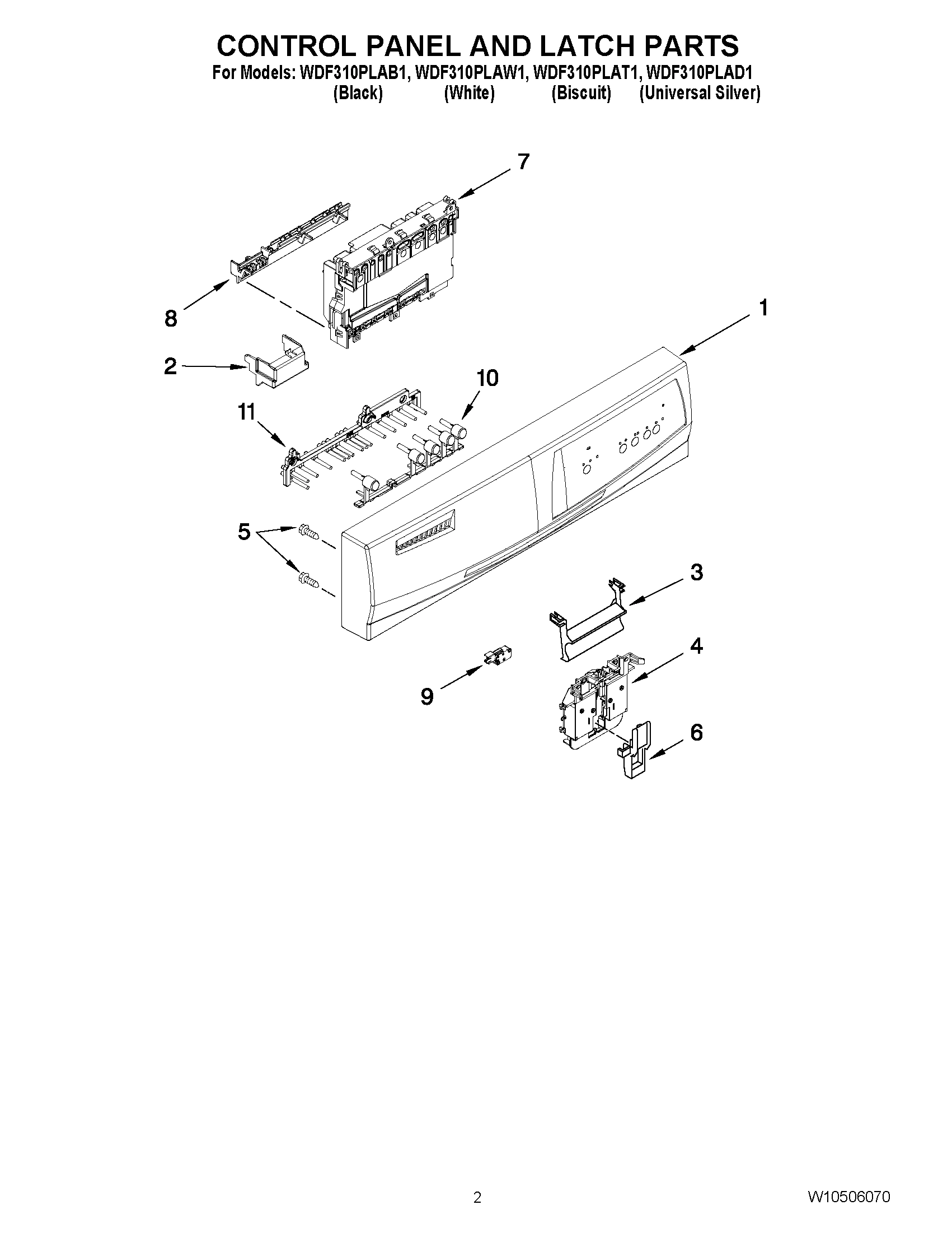 02 - CONTROL PANEL AND LATCH PARTS