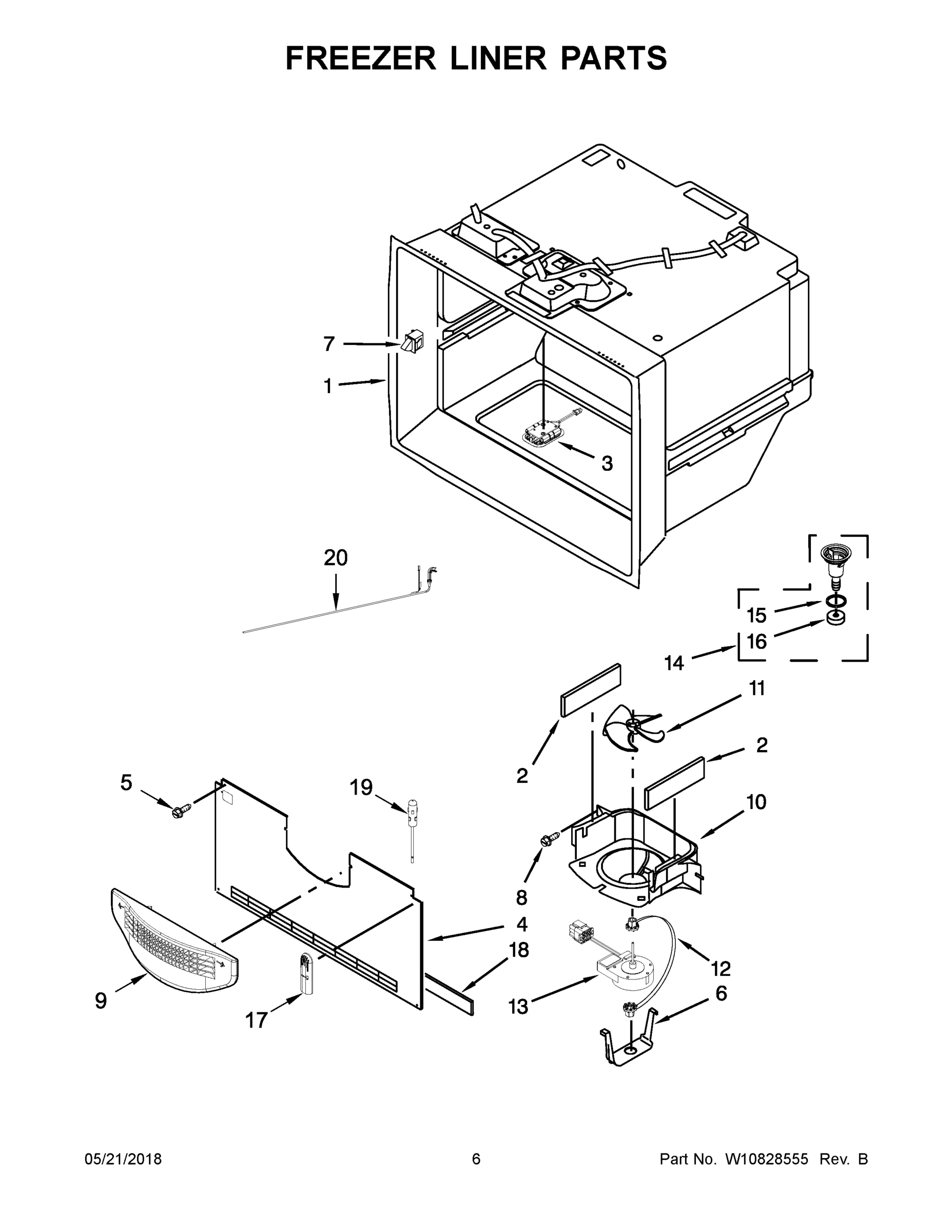 04 - FREEZER LINER PARTS