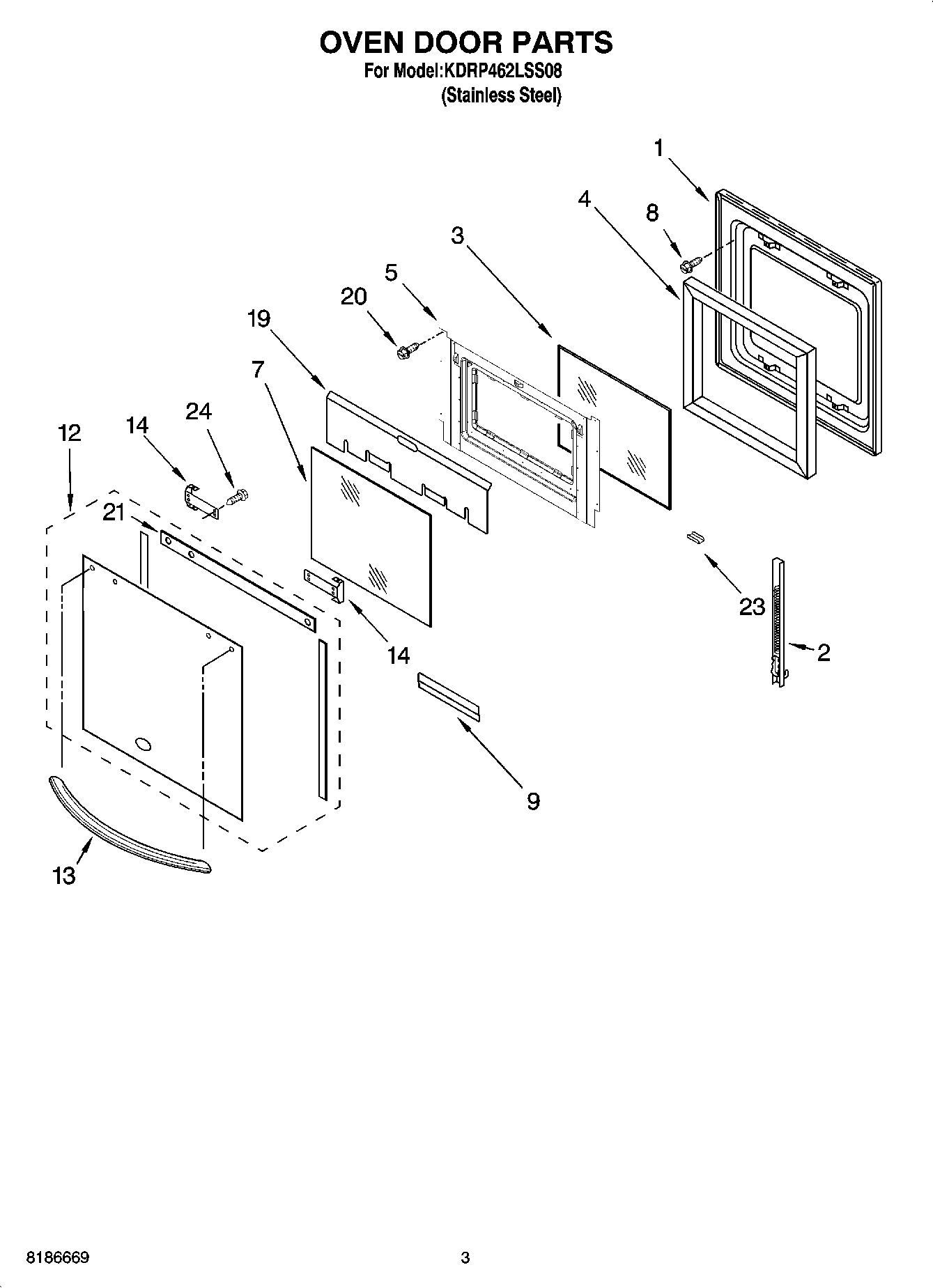 02 - OVEN DOOR PARTS