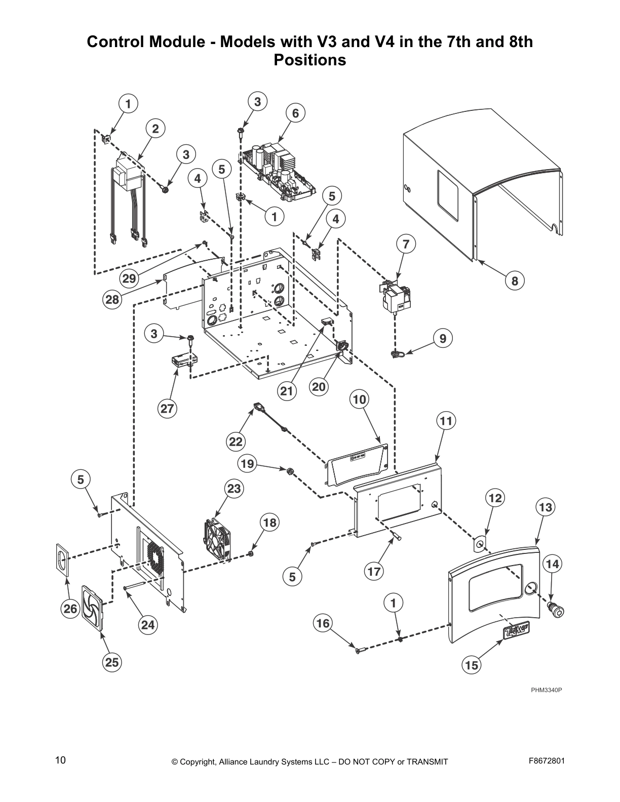 Control Module - Models with V3 and V4 in the 7th and 8th
Positions