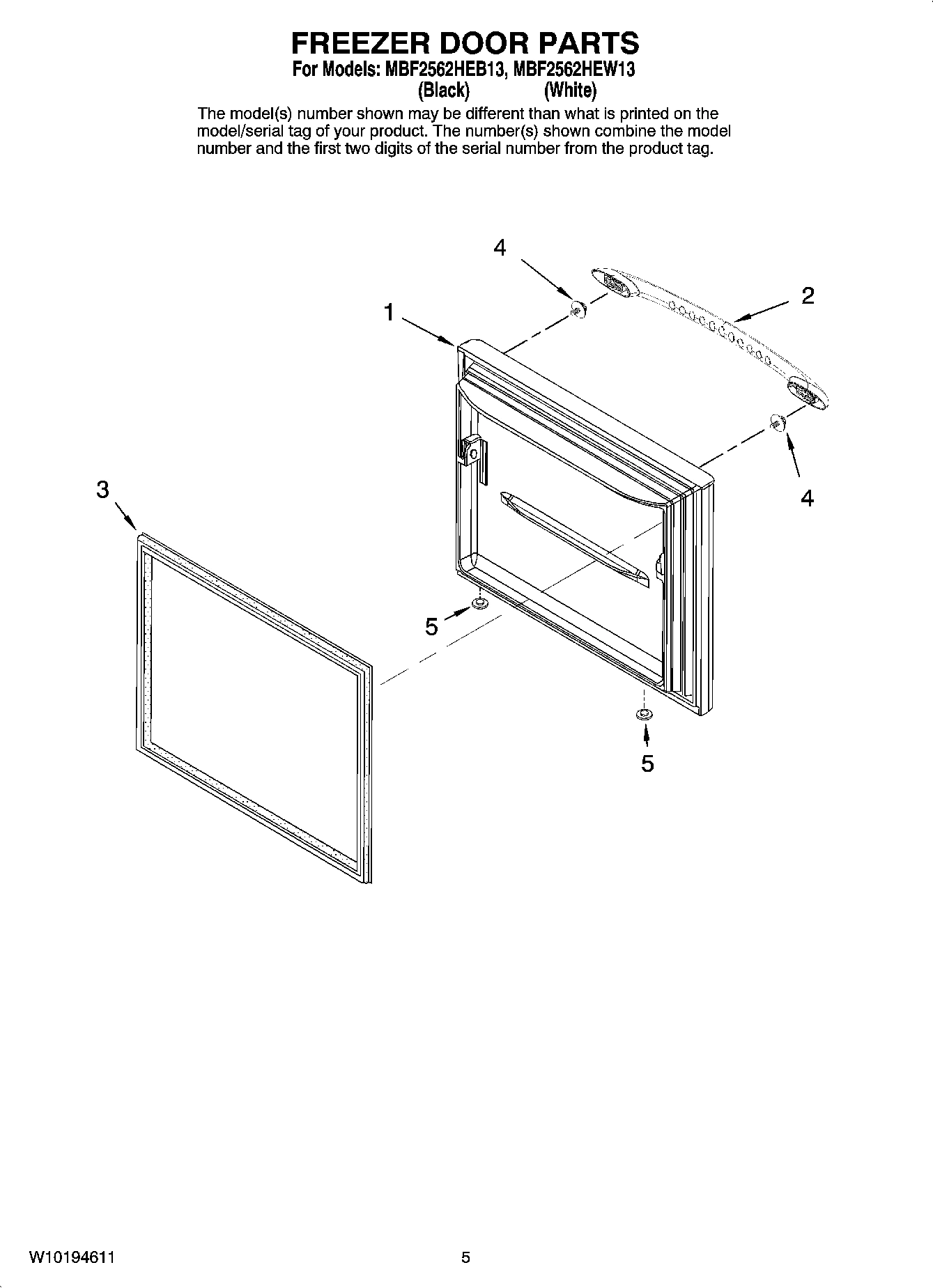 03 - FREEZER DOOR PARTS