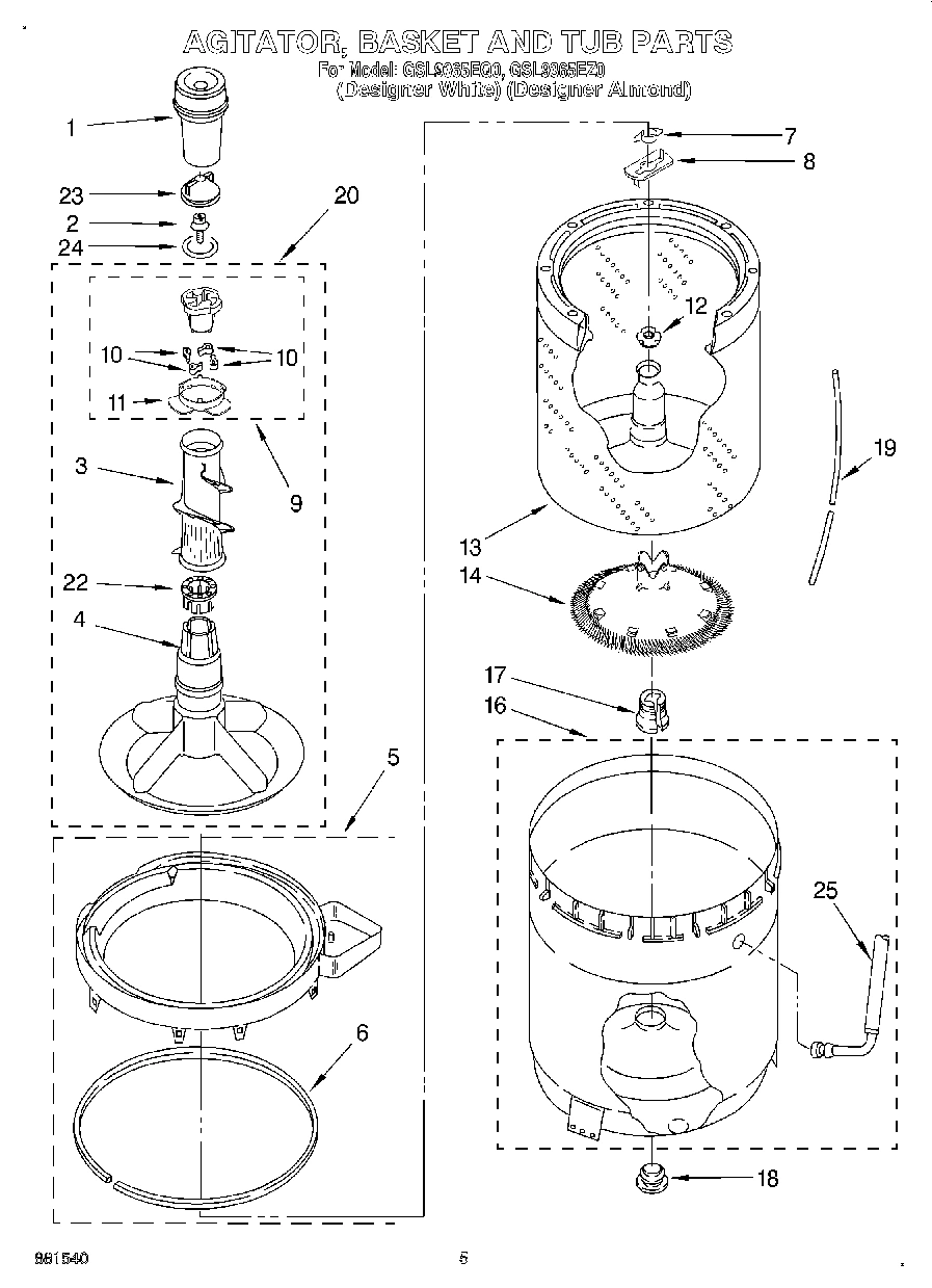 03 - AGITATOR, BASKET AND TUB