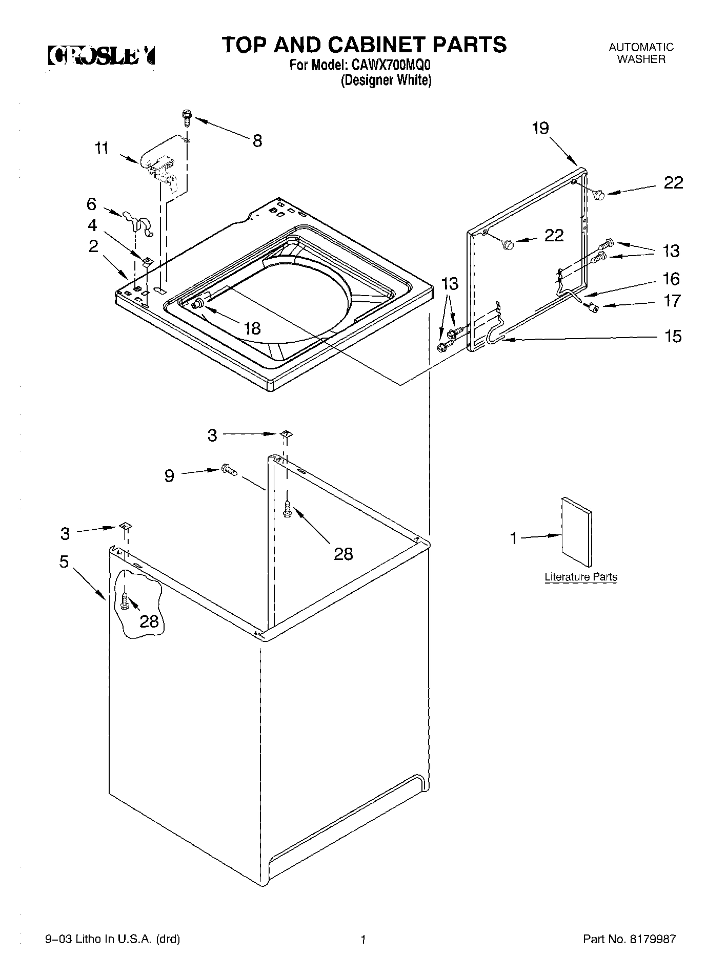 01 - TOP AND CABINET PARTS