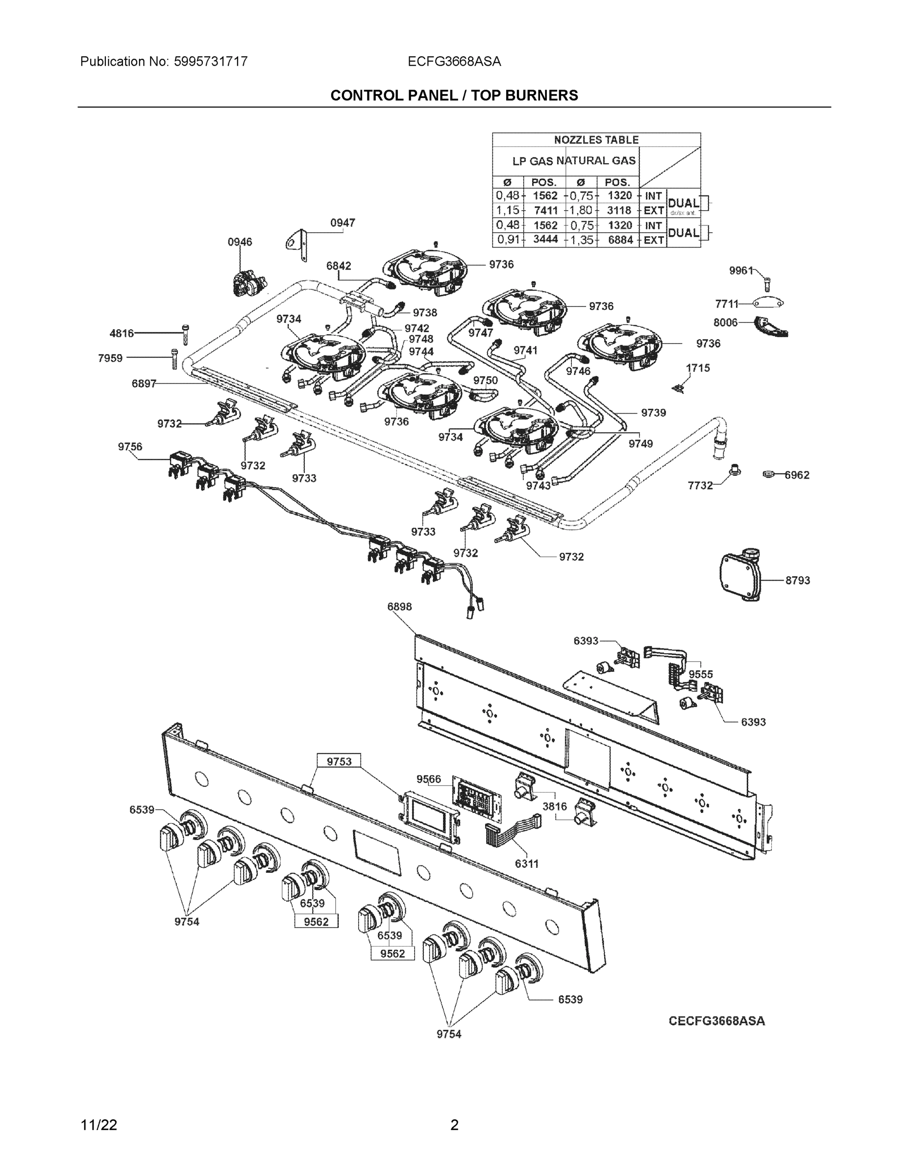 02 - CONTROL PANEL / TOP BURNERS