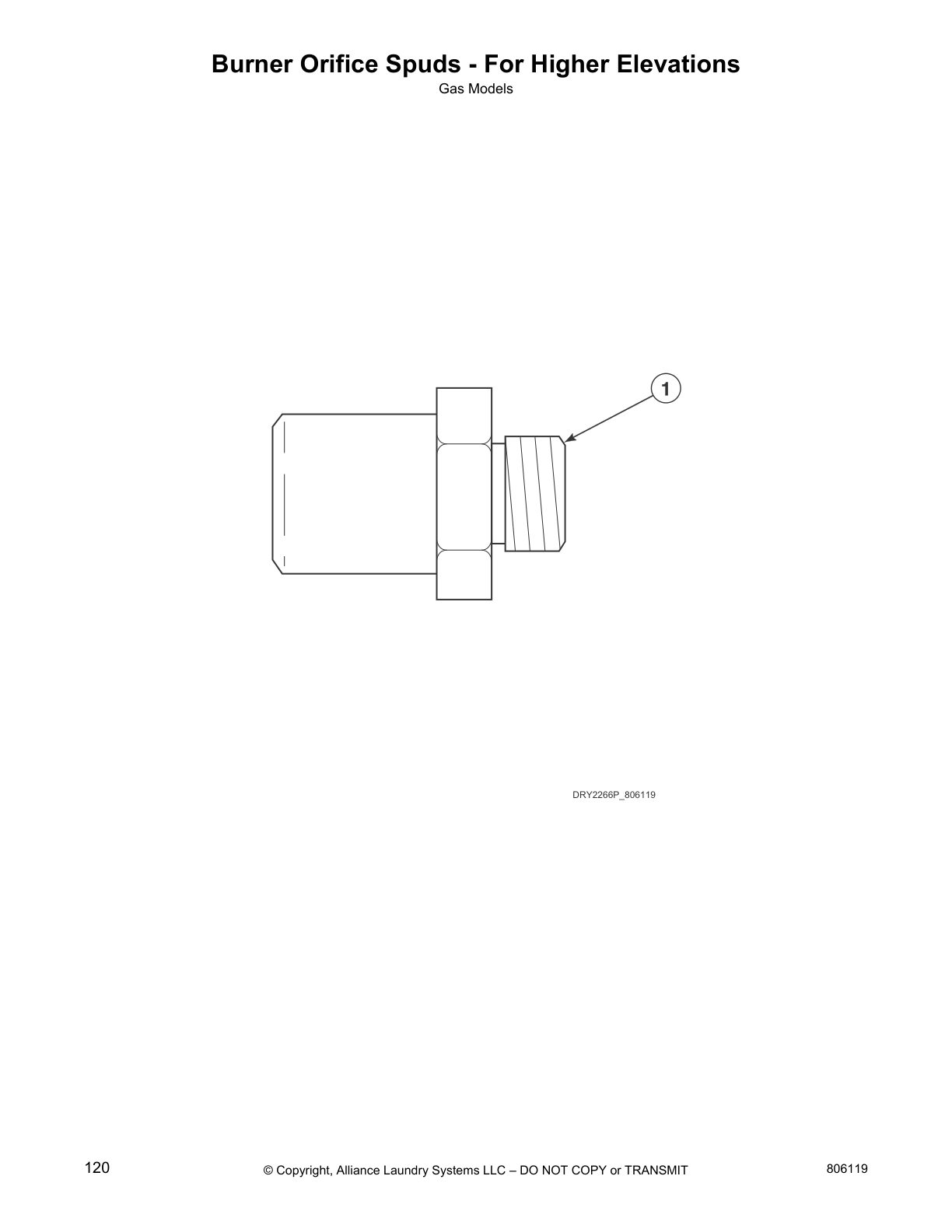 Burner Orifice Spuds - For Higher Elevations