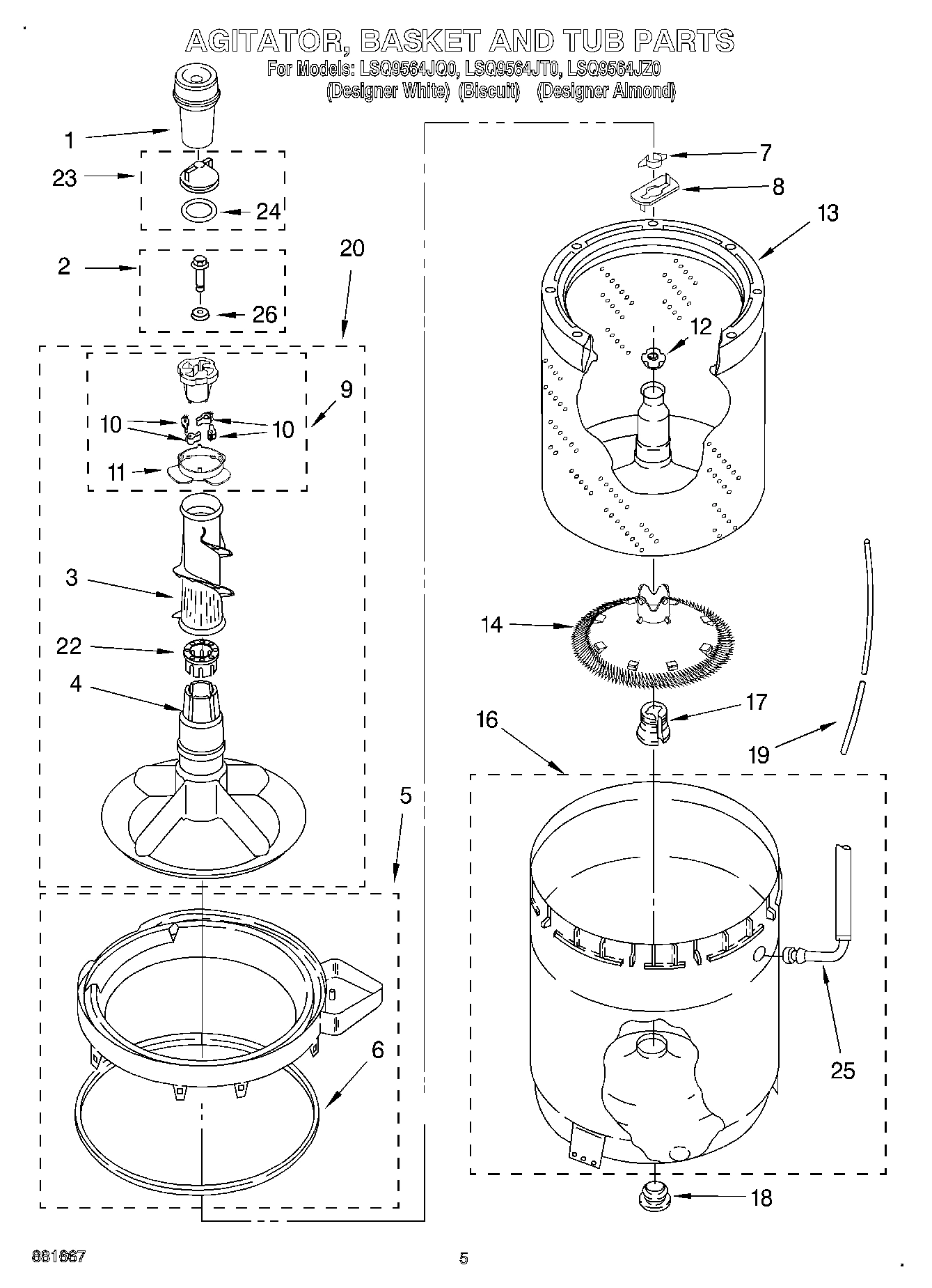 03 - AGITATOR, BASKET AND TUB