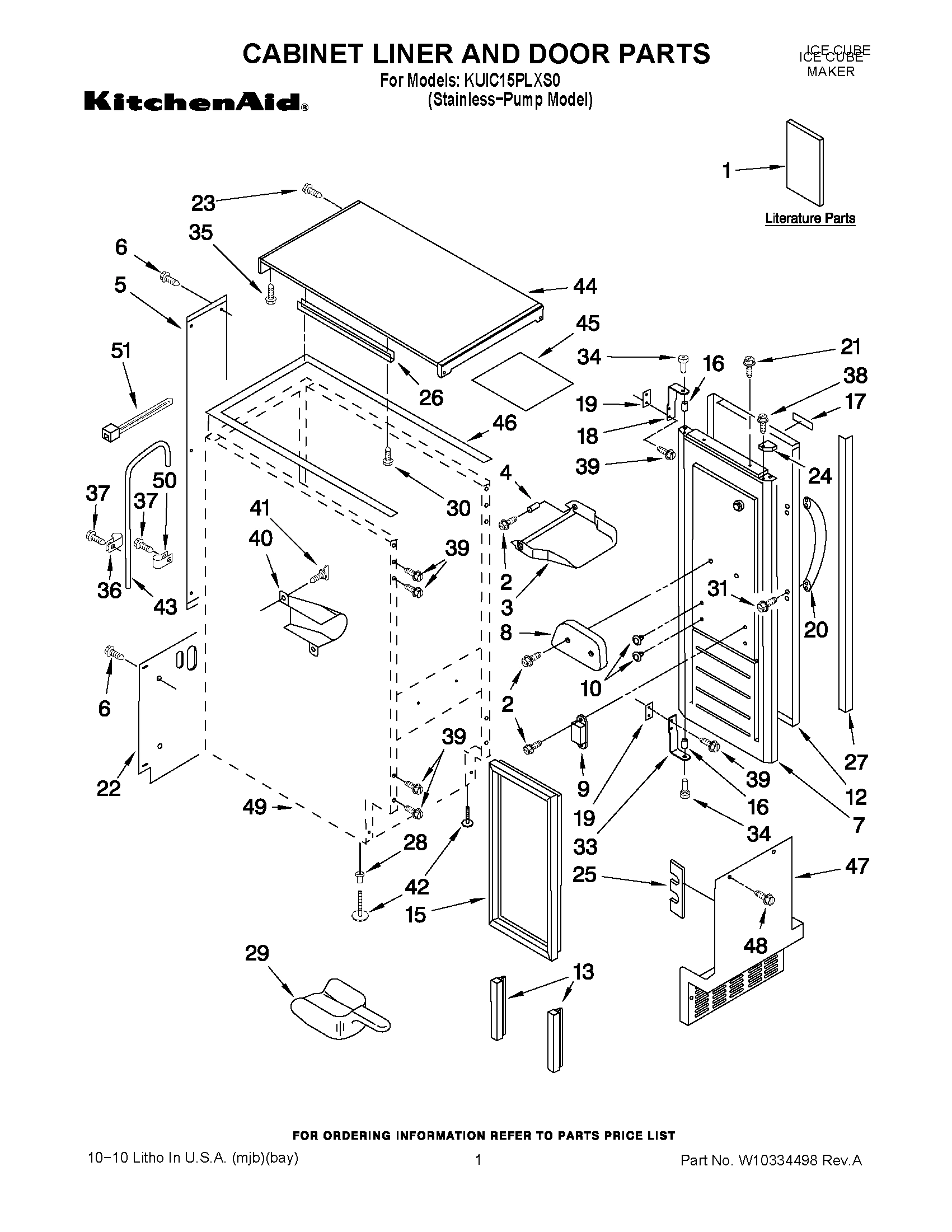 01 - CABINET LINER AND DOOR PARTS