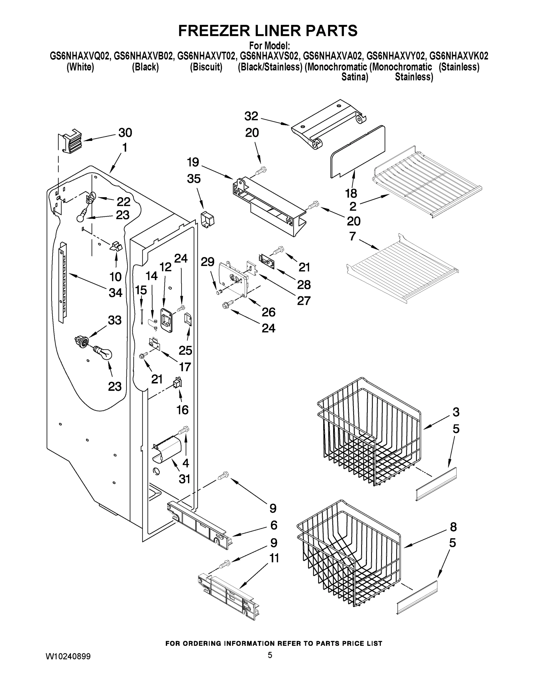 04 - FREEZER LINER PARTS